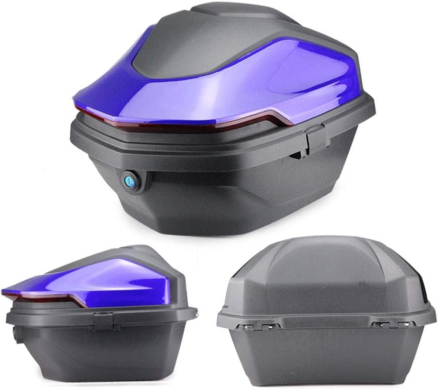 Universal Motorcycle Trunk Travel Luggage Storage Box - Waterproof Rear Top Case for Helmets & Gear - Fits Most Motorbikes & Mopeds - Multiple Color Options (Sky Blue) - Perfect for Commuting, Road Trips & Adventure Riding