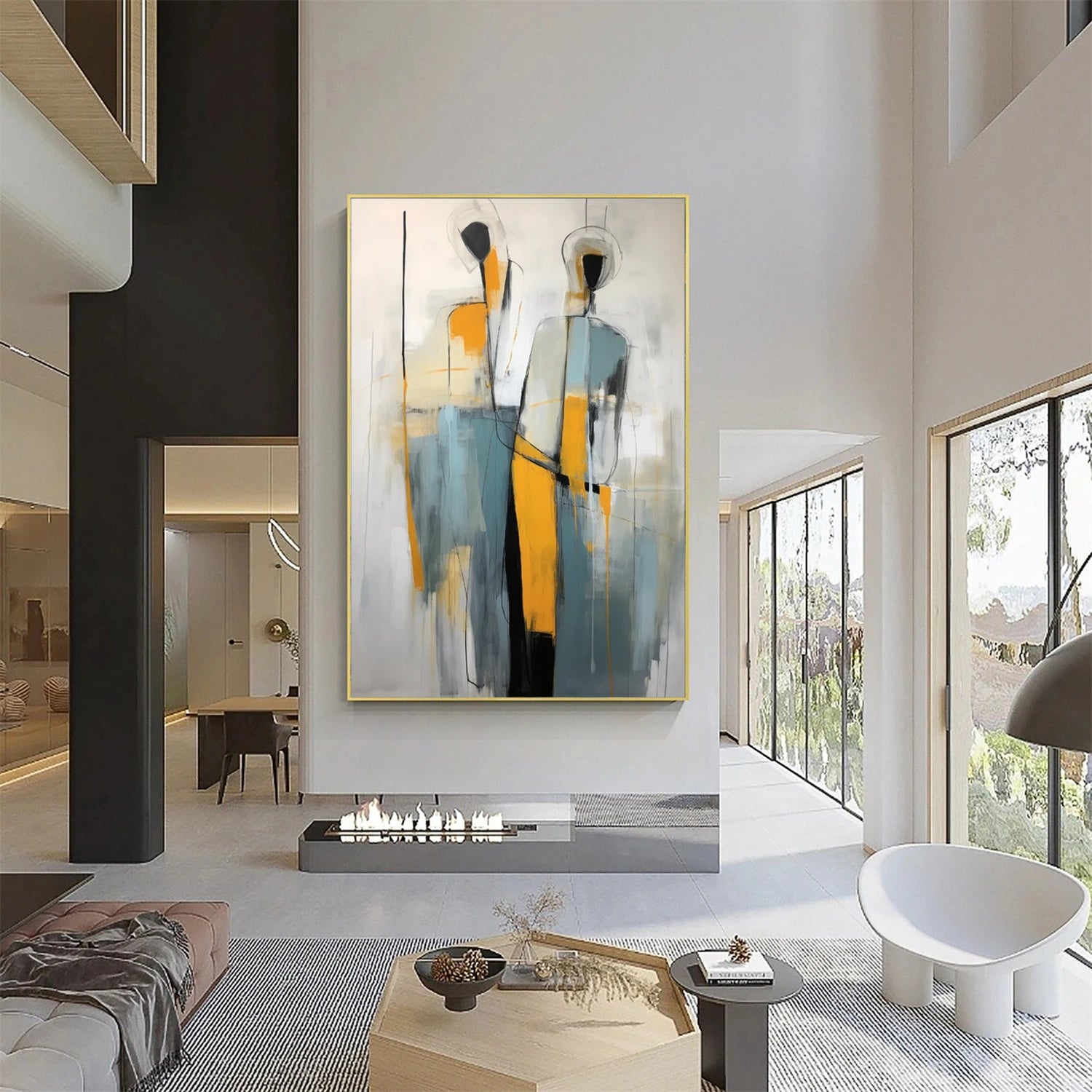 Contemporary Abstract Minimalist Wall Art Painting - Modern Home Decor for Living Room, Bedroom & Office | #CW020