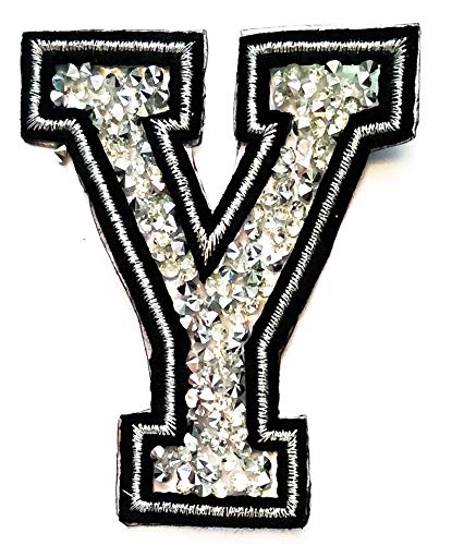 Silver Crystal Letter Y