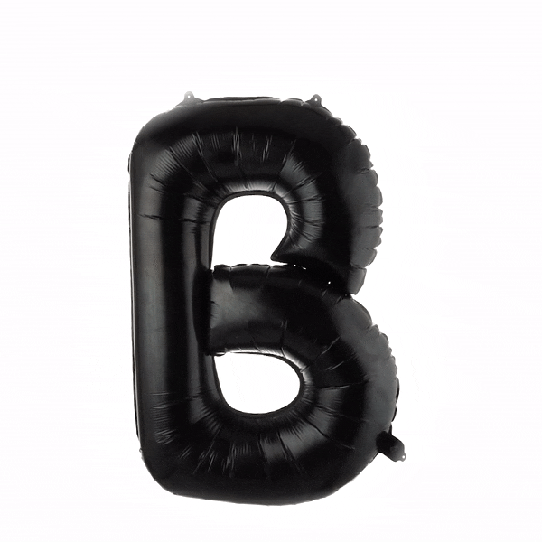 Balloonify Black Mylar Letter B Balloon - 40 Inch Large Foil Alphabet Balloon for Birthday Party Decorations, Baby Showers & Wedding Celebrations - 1 Count Box