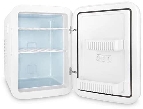 Cooluli 20L Mini Fridge - Compact Portable Refrigerator for Bedroom, Car, Office & Dorm | Glass Front Design with Digital Temperature Control | 12V Small Fridge for Food, Drinks, Skincare & Breast Milk Storage | Perfect for Travel, Beauty Routine & Baby Care (Blue)
