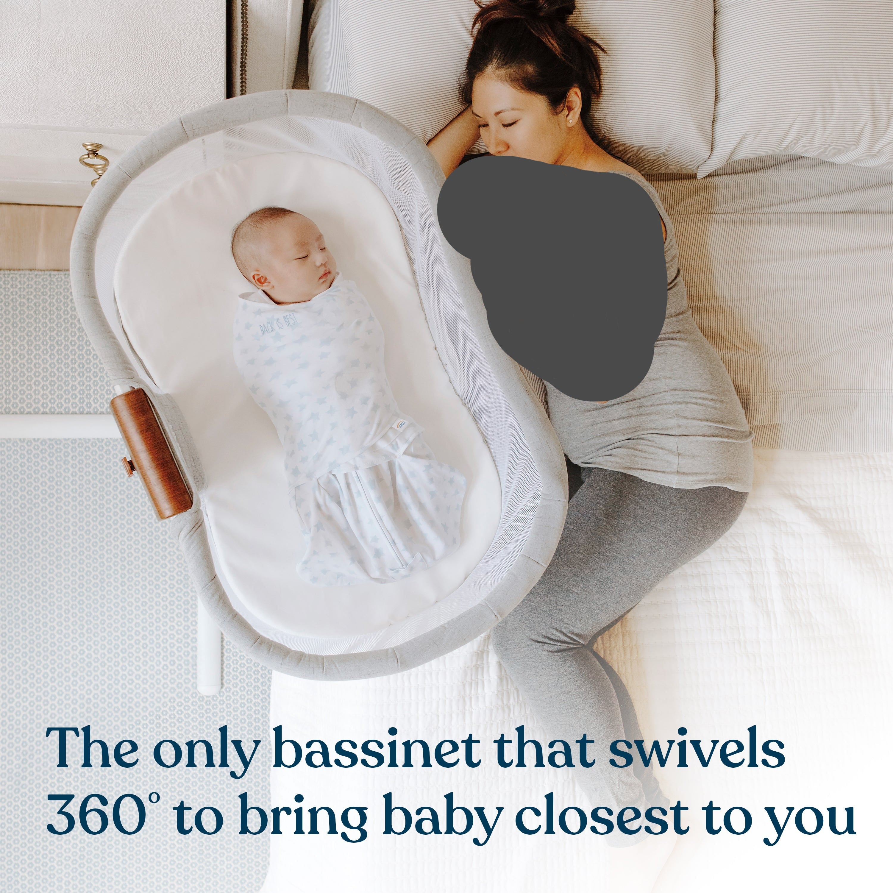Halo BassiNest Luxe Series Vibrating Baby Bassinet - Premium Portable Crib for Newborns & Infants - Perfect for Nursery, Bedroom & Travel Use