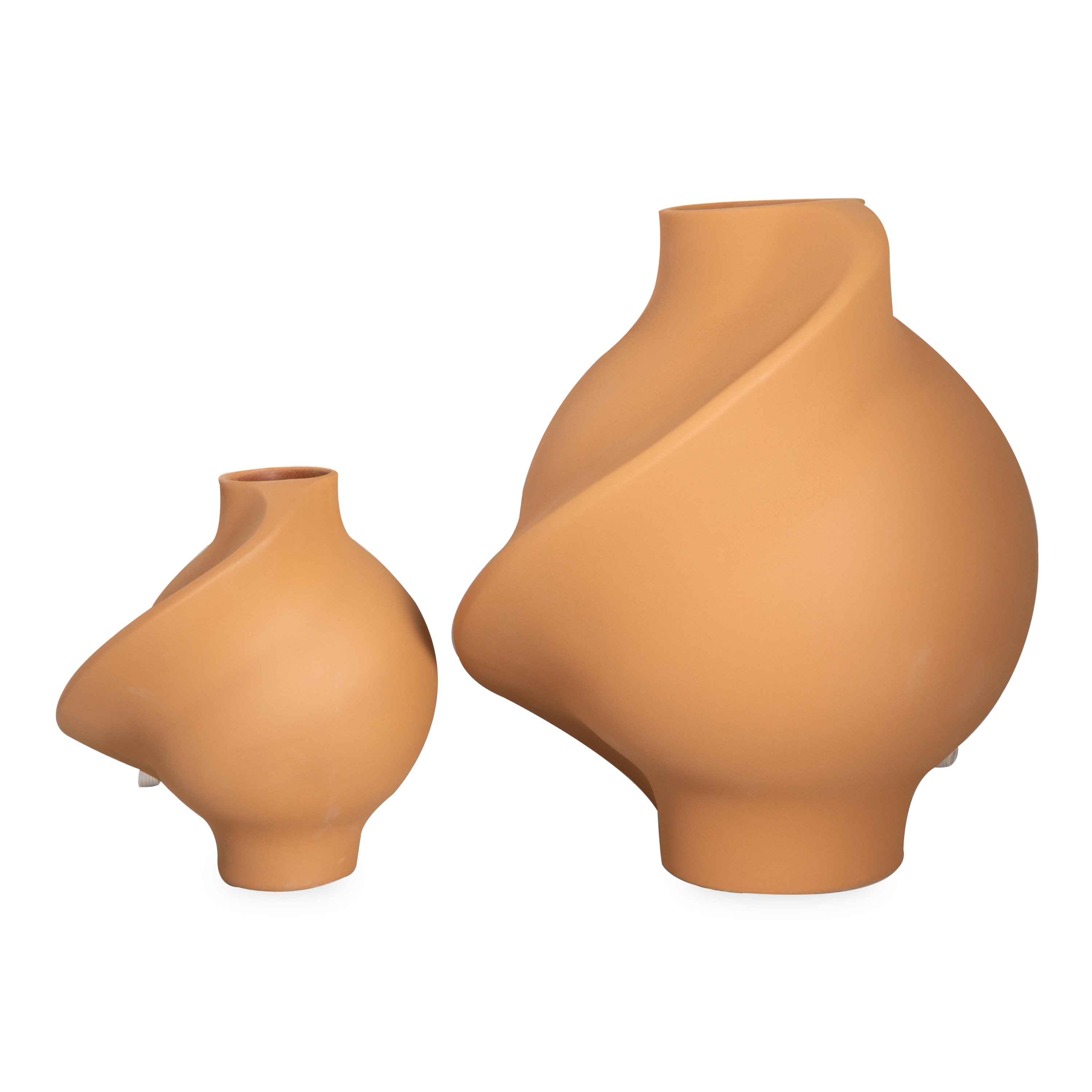 Pirout Vase - Handmade Ochre Ceramic Flower Vase for Home Decor, Wedding Centerpieces & Boho Style Interior Design