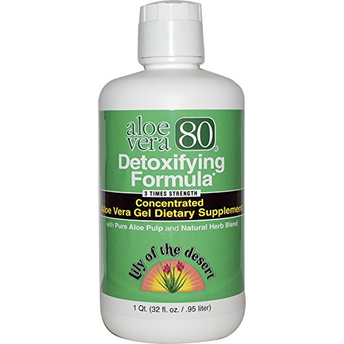 Lily of The Desert Aloe Vera 80 Detox Drink - 32 fl oz (.95 L) Organic Juice for Digestive Health & Cleansing - Perfect for Daily Detox, Weight Management & Skin Hydration