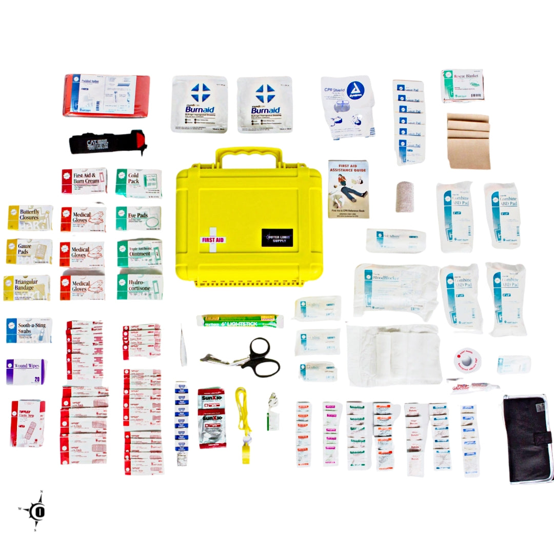 6000 Series Waterproof First Aid Kit - Emergency Medical Supplies for Outdoor, Camping, Hiking & Home Safety