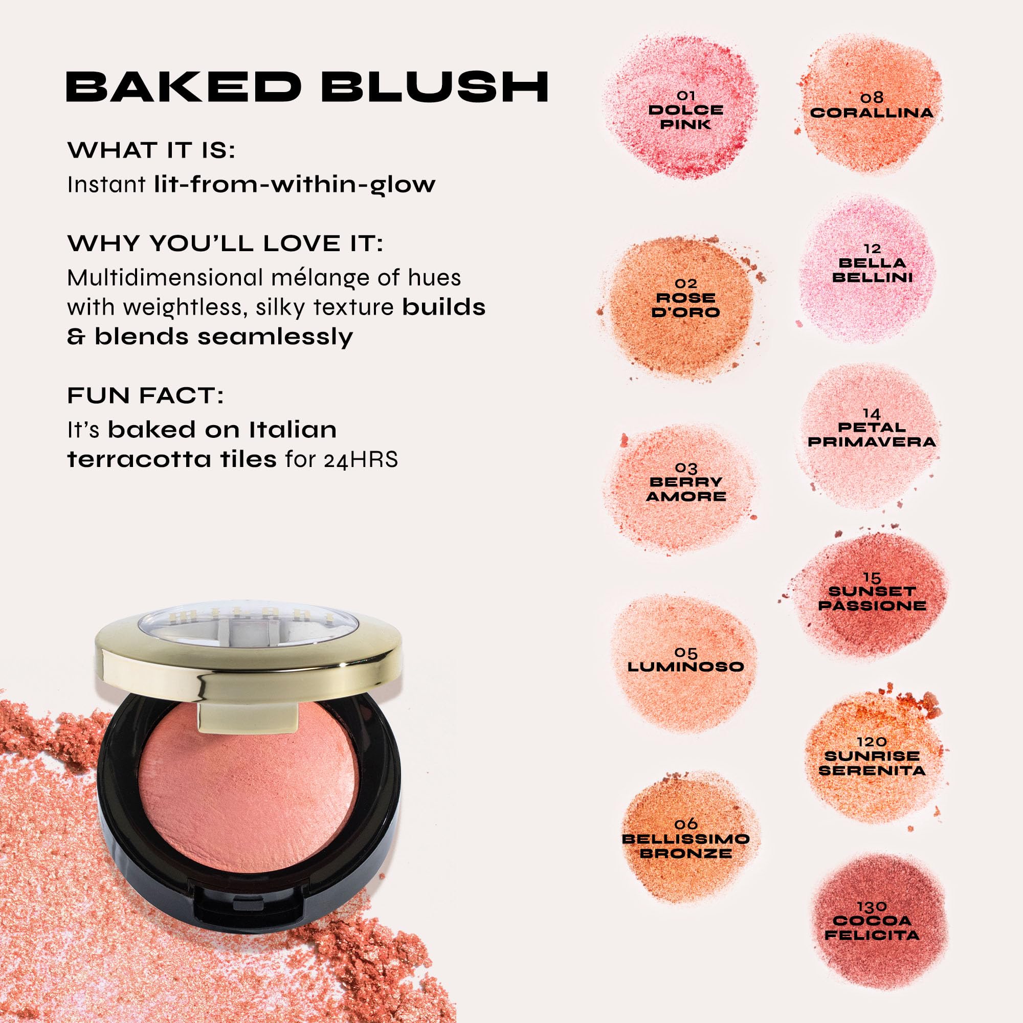 Milani Romantic Rose Powder Blush - 0.6 oz Cruelty-Free Matte & Shimmery Blush for Cheeks | Face Contouring & Highlighting Makeup | Perfect for Everyday Wear & Special Occasions