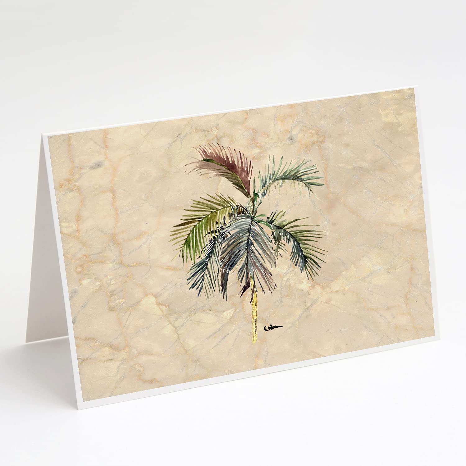 Palm Tree Greeting Cards and Envelopes Set - Pack of 8 Blank A7 Note Cards (5x7 Inches) for Birthday, Thank You & Holiday Wishes | Whimsical Tropical Design | Caroline's Treasures 8483GCA7P