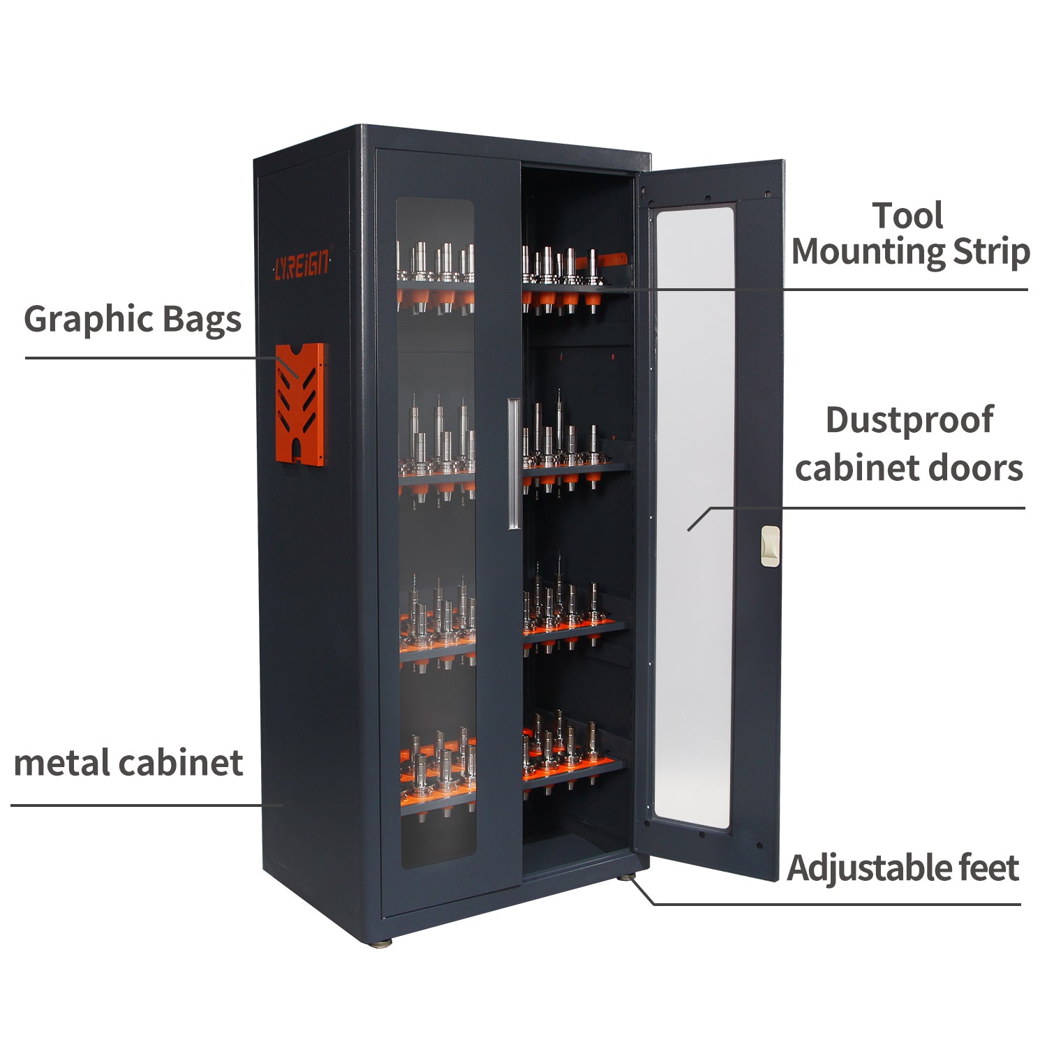 High-Quality CNC Tool Cabinet & CAT40 Tool Holder Storage System - Durable Workshop Organization for CNC Machines