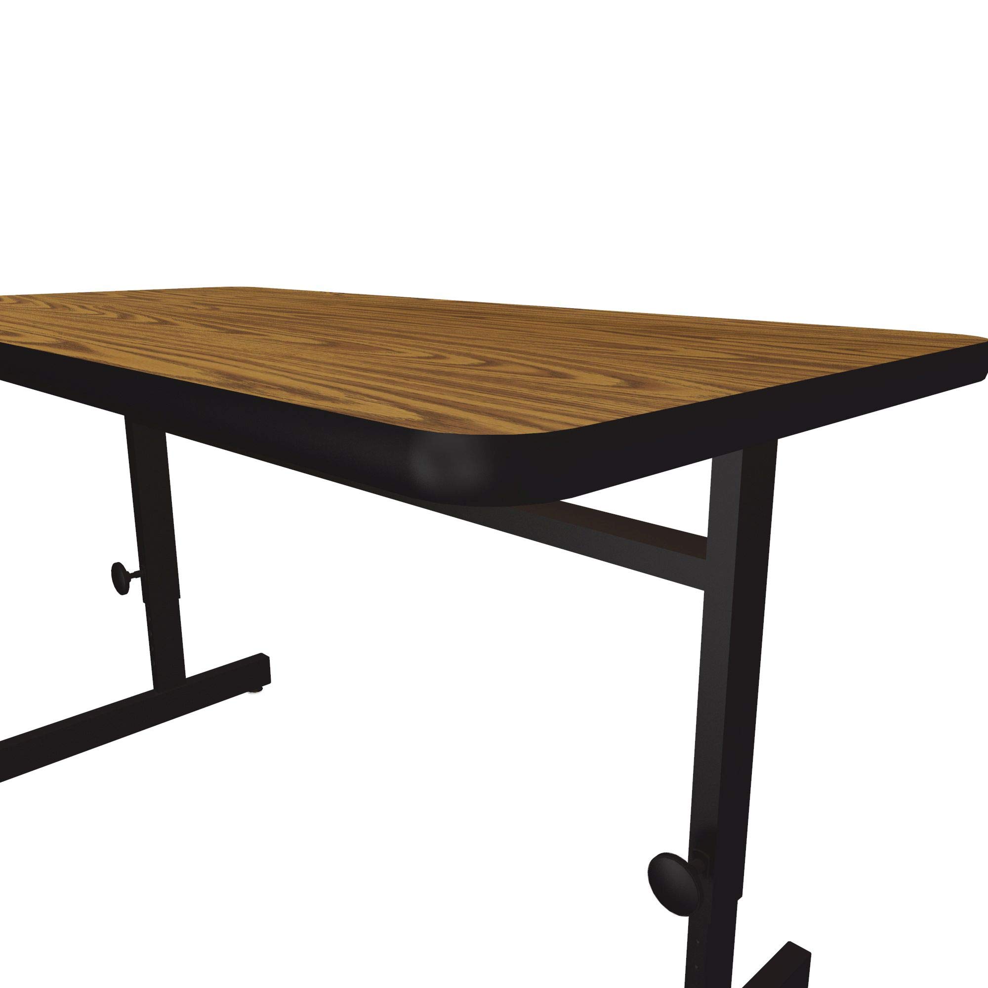 Correll 24x48 Inch Adjustable Height Training & Computer Desk with Medium Oak Melamine Top - Steel Frame Workstation for Office, Home & Gaming (CSA2448M-06) | Ergonomic Standing Desk for Work, Study & Online Classes