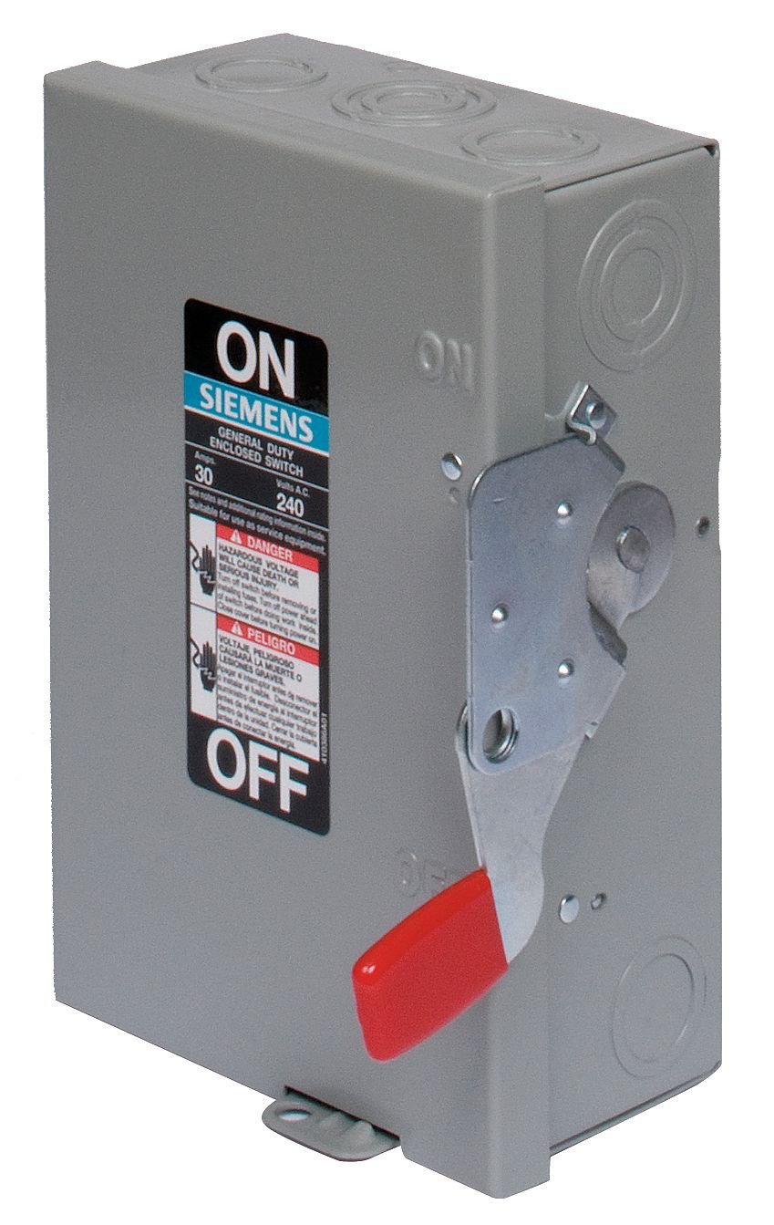 Siemens GF322N 3-Pole 4-Wire Safety Switch NEMA 1 Enclosure - Industrial Electrical Panel Protection for Factories & Commercial Buildings