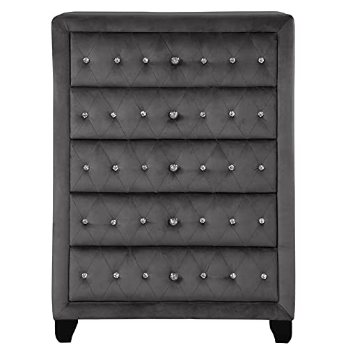 Sophia Grey Chest - Modern Storage Cabinet for Bedroom, Living Room & Office - Galaxy Home Furnishings Collection - Perfect for Organizing Clothes, Books & Home Decor