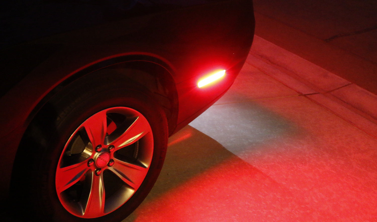 Smoked Lens LED Side Marker Lights Set for Dodge Challenger 2008-2014 - Front & Rear Replacement - Enhance Visibility & Style for Night Driving and Car Shows
