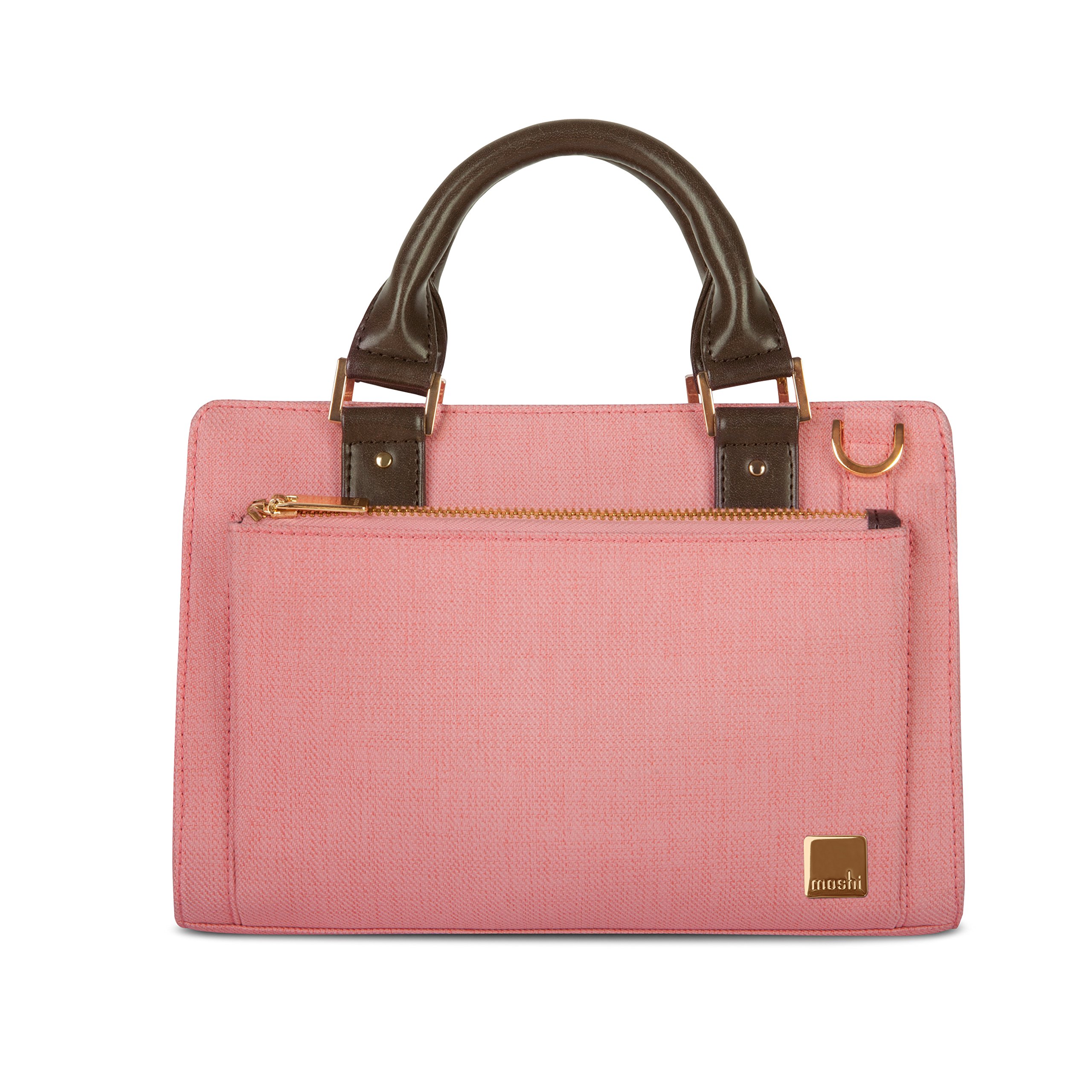 Moshi Lula Crossbody Nano Bag Mini Handbag for Women - Compact & Stylish Coral Pink Purse for Everyday Use, Travel & Shopping