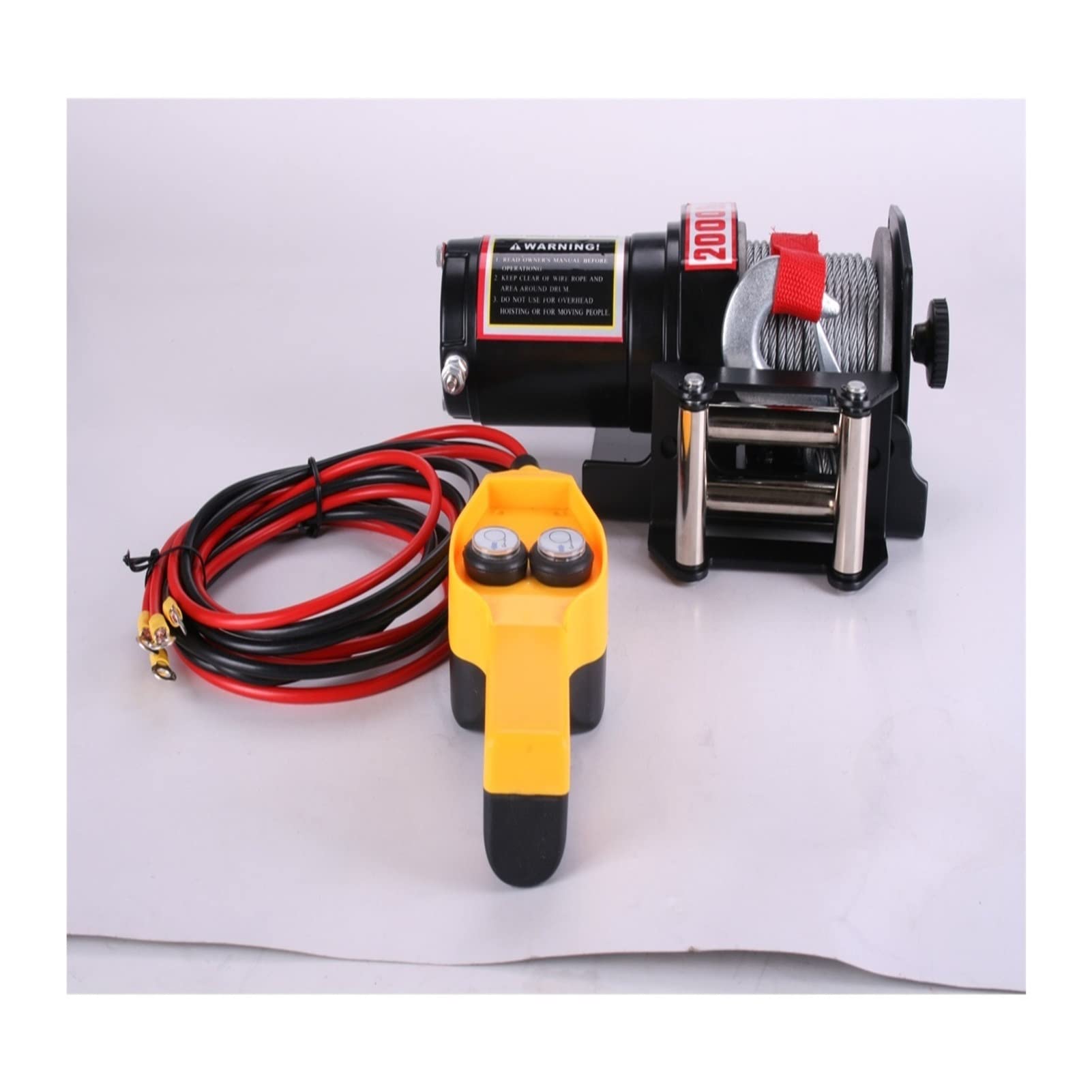 EZGA 2000LB Portable Electric Winch - 12V/24V Heavy Duty Truck Winch for Off-Road Vehicles, ATV, SUV & Towing - Waterproof Vehicle Mounted Hoist with Remote Control for Garage, Construction & Farm Use