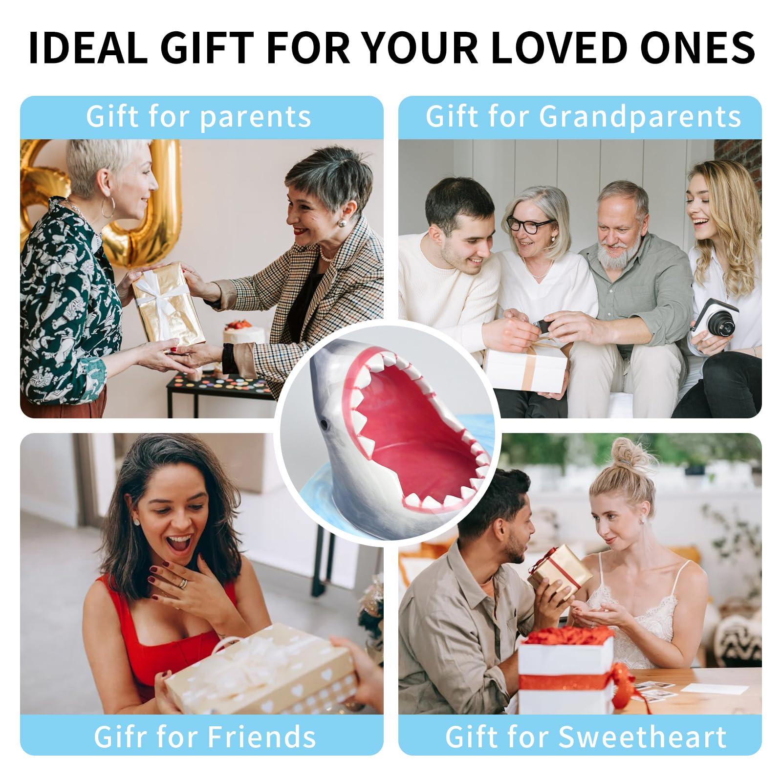 Shark Sushi Plate with Sauce Compartment - Lead-Free Ceramic Dish - Microwave, Oven, Freezer & Dishwasher Safe - Perfect for Sushi Parties, Asian Cuisine & Seafood Dining