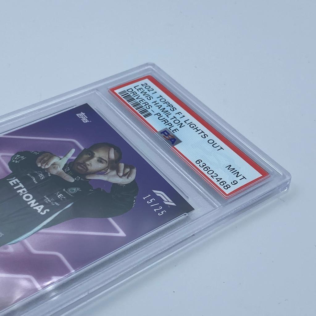 PSA 9 Graded 15/25 Lewis Hamilton Purple Parallel F1 Racing Card - Perfect for Collectors, Sports Memorabilia Fans & Formula 1 Enthusiasts