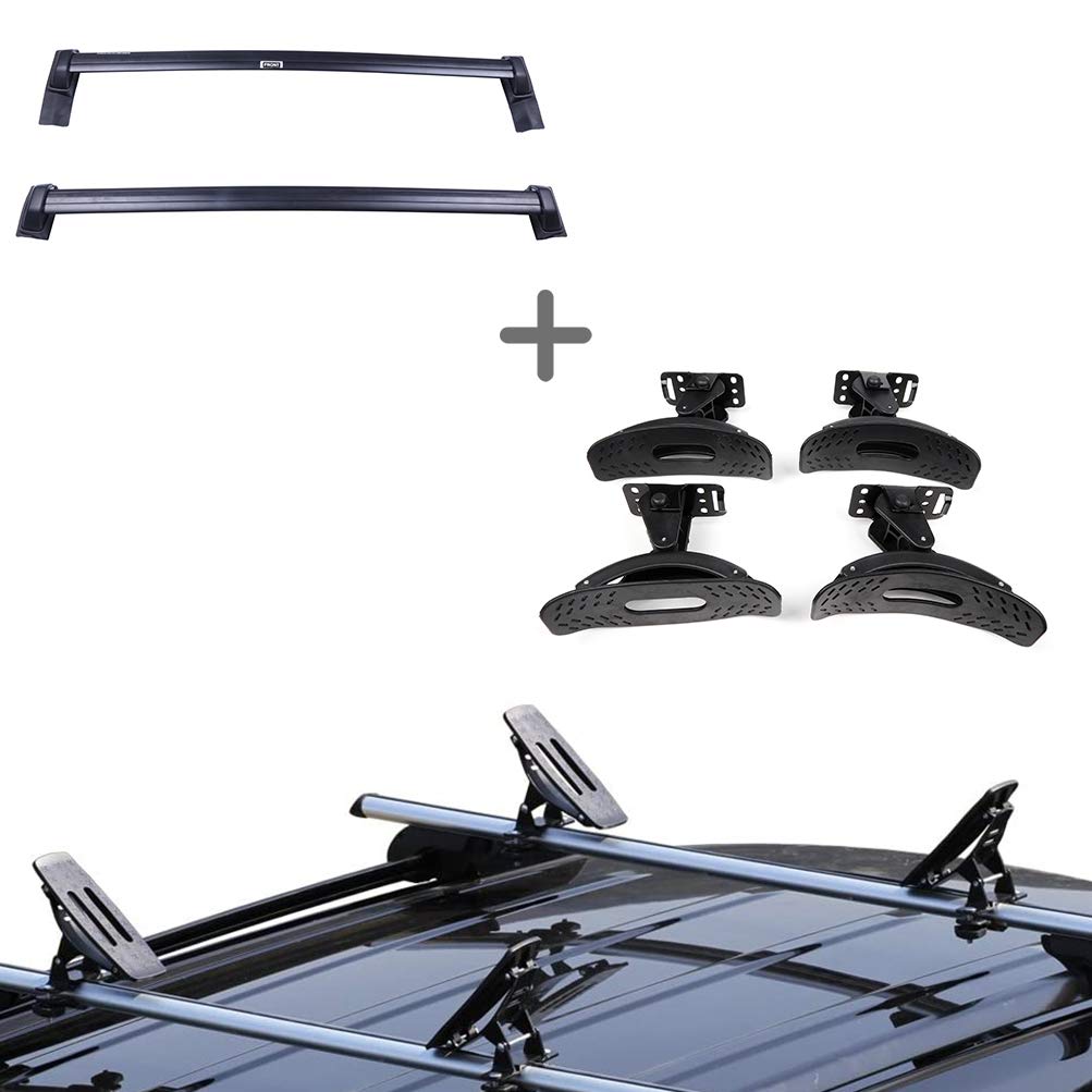 SCITOO Heavy Duty Roof Rack Cross Bars with Kayak Mount - Universal Fit for Honda Element 2003-2011 - Secure Seat Belt-Style Straps for Canoes, Kayaks, Surfboards & Outdoor Gear - Perfect for Camping, Road Trips & Water Sports Adventures