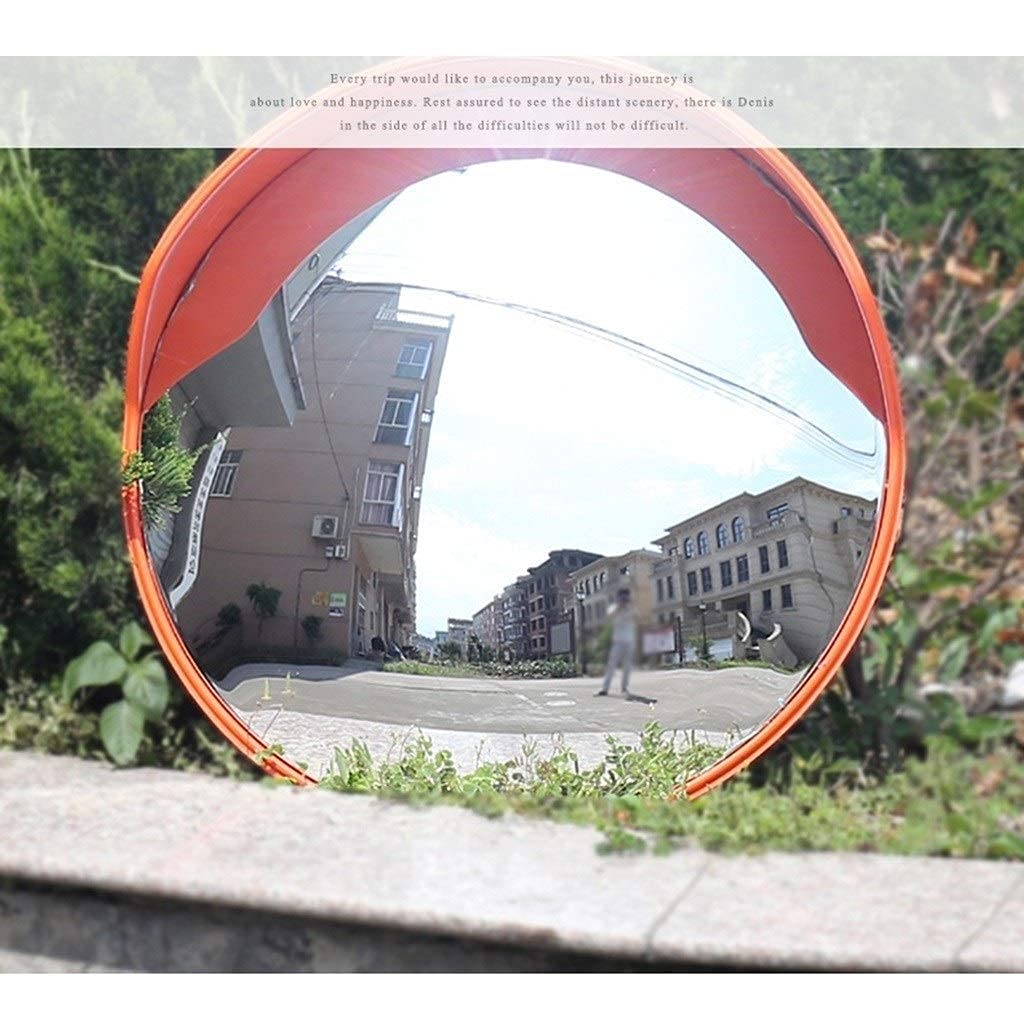 Wide Angle Red Convex Rear View Mirror for Parking & Blind Spot - 75CM Undeformed Plastic Mirror - Perfect for Driveways, Garages & Road Safety