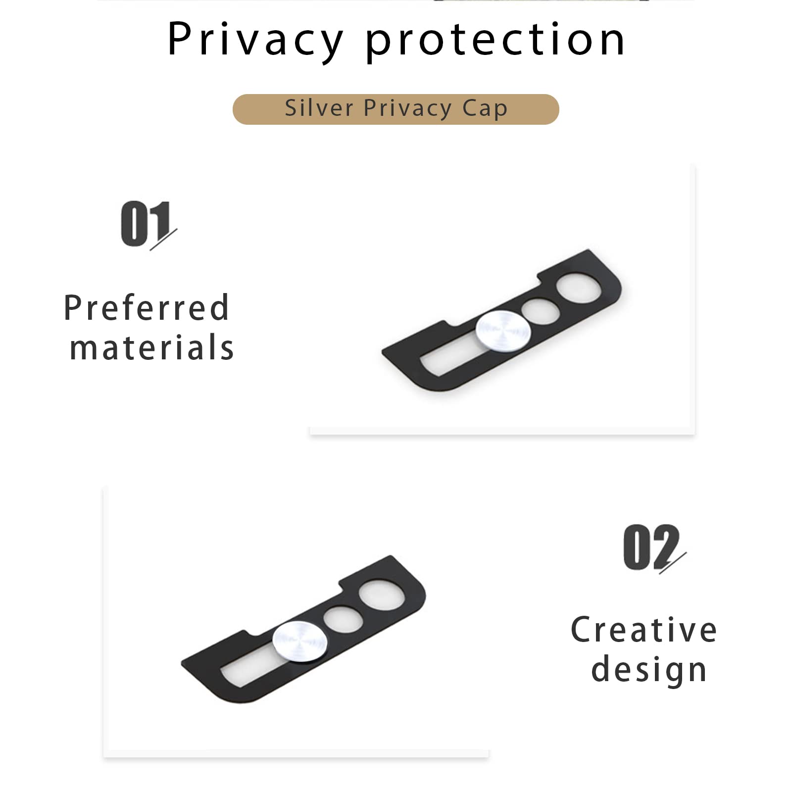 Privacy Webcam Cover for iPhone 13/13 Mini/13 Pro/13 Pro Max - 2 Pack Silver Camera Protector | Blocks Hackers & Protects Security | Works with Face ID | Perfect for Video Calls, Online Meetings & Privacy Protection