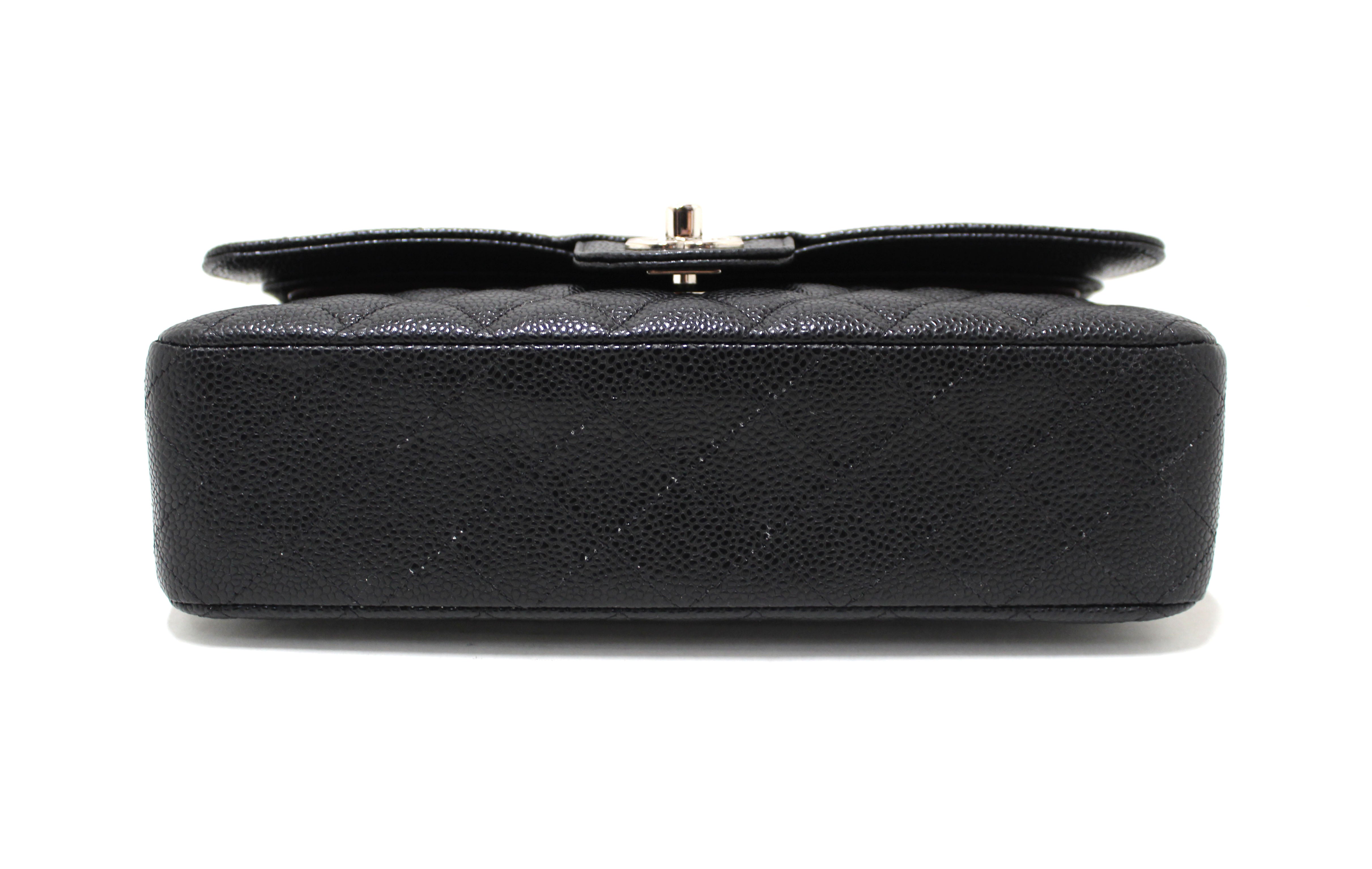 Authentic Chanel Classic Black Quilted Caviar Leather Medium Double Flap Bag | Luxury Designer Handbag for Women | Perfect for Work, Evening Events & Special Occasions