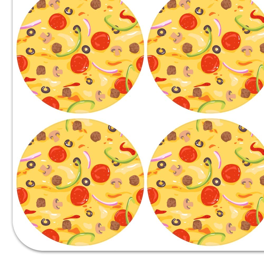 Pepperoni, Olives & Onions Pizza Pattern Stickers - Planner, Calendar & Scrapbooking Supplies for DIY Crafting | Perfect for Bullet Journals, Scrapbooks & Party Decorations