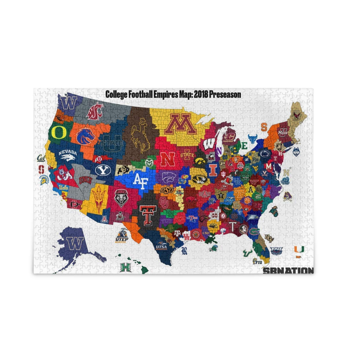 500-Piece College Football Empires Map Jigsaw Puzzle for Adults - Challenging Intellectual Game & Stress Relief Activity - Large Size Educational Puzzle for Teens & Young Adults - Perfect for Game Room Decor, Family Game Night & Football Fan Gifts