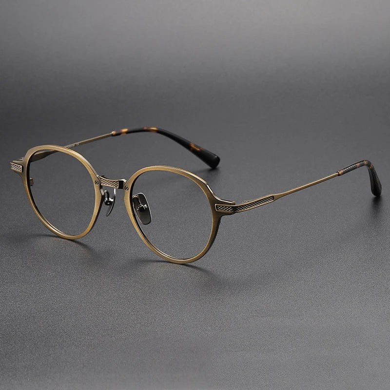Stylish Unisex Black Titanium Eyeglasses - Oval & Round Full Rim Frames 55426 | Perfect for Work, Reading & Everyday Fashion