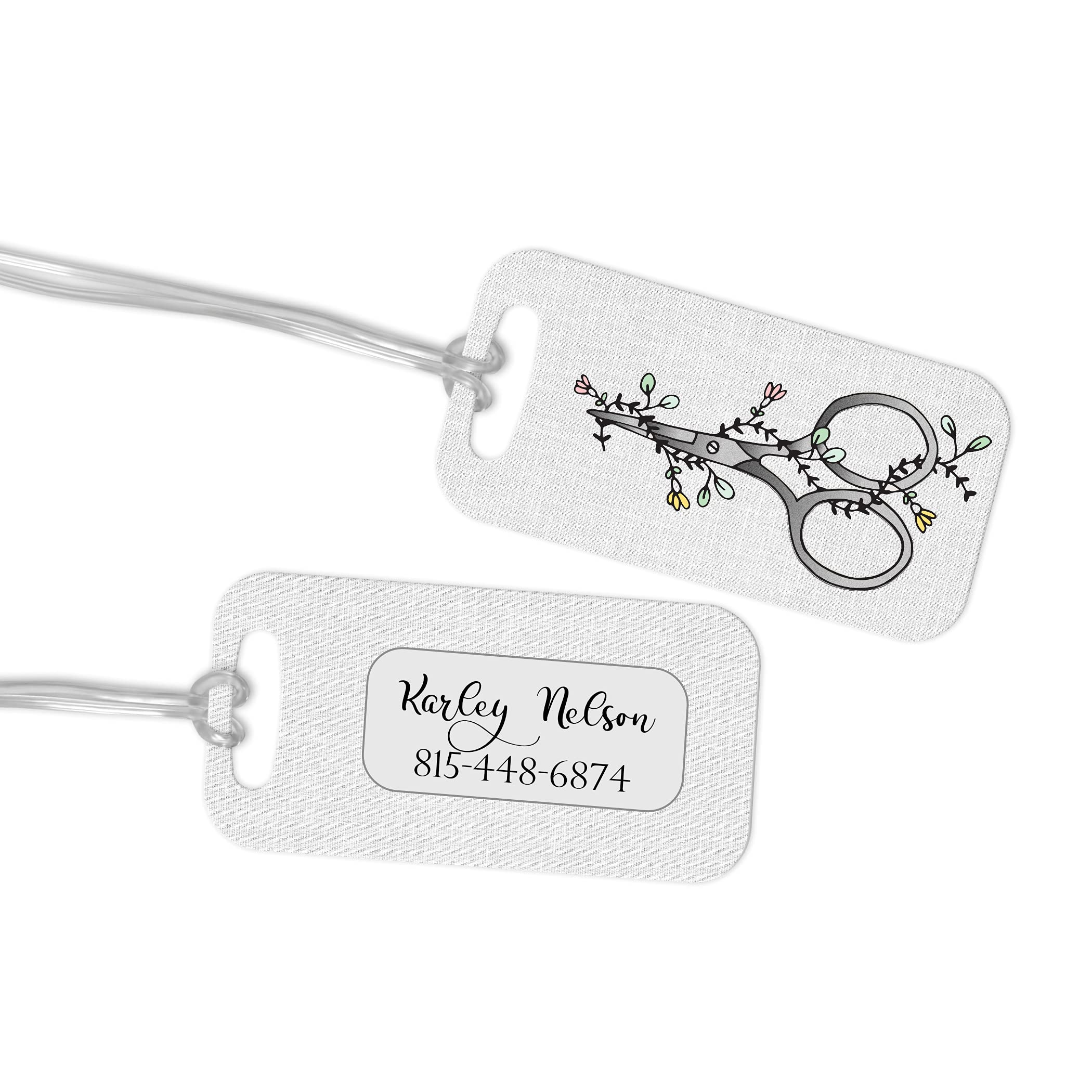 Floral Scissors for Sewing, Quilting & Crafting - Premium Luggage Tag with Floral Design - Perfect for Travel, DIY Projects & Gift Giving