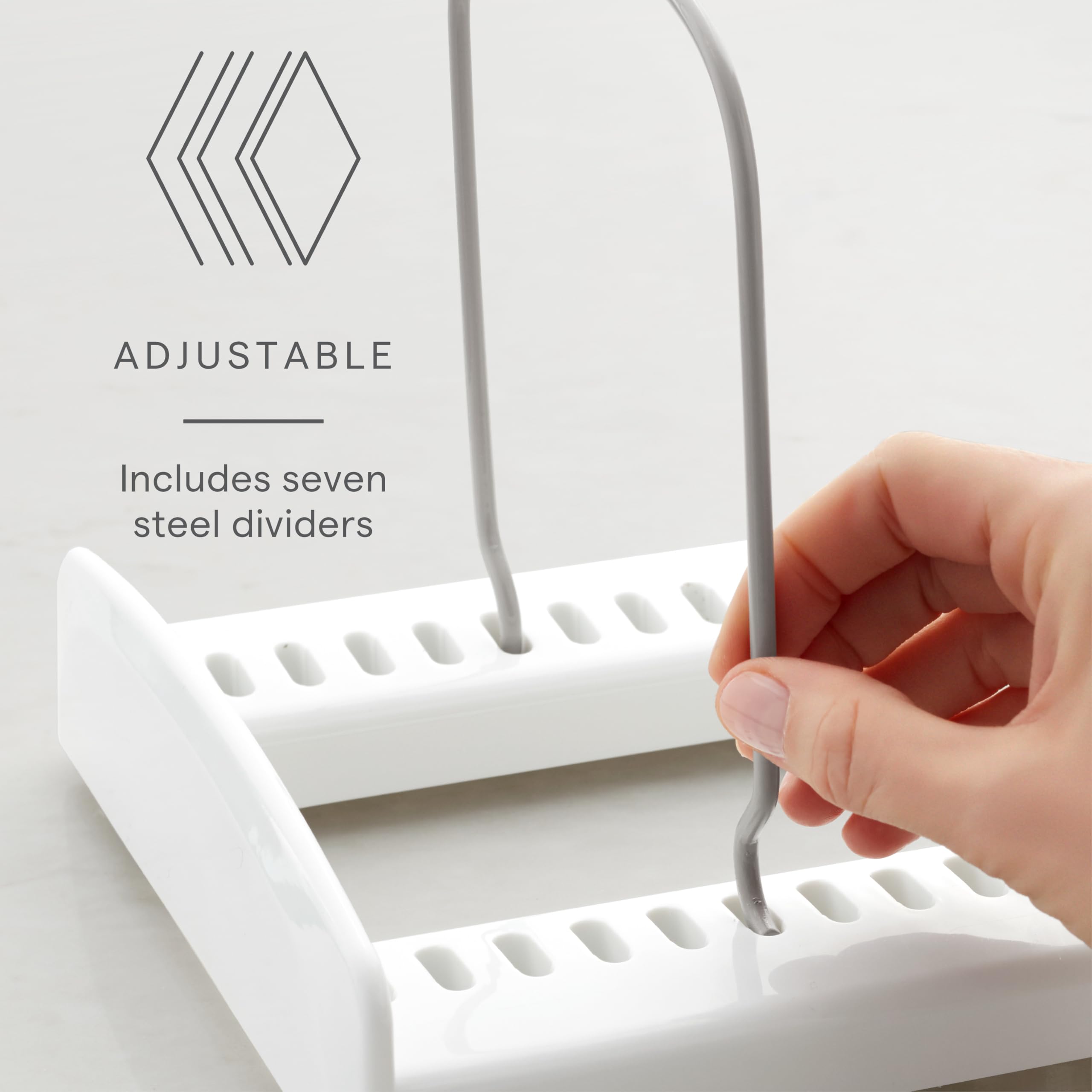 YouCopia StoreMore Adjustable Bakeware Rack - White Kitchen Organizer for Cookie Sheets, Baking Pans & Trays | Space-Saving Cabinet & Pantry Storage Solution for Home Bakers