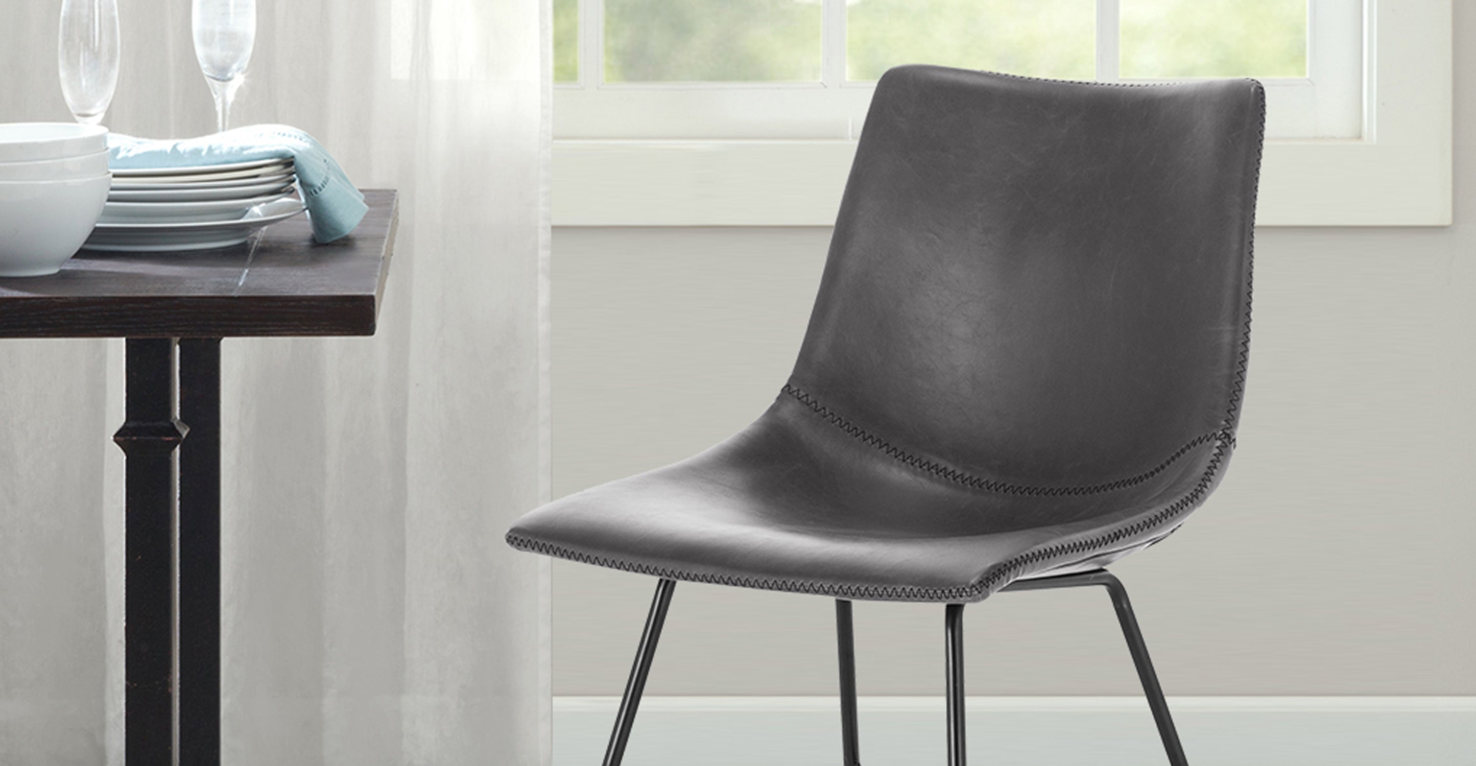 Paxton Modern Dining Chair - Sturdy Wooden Kitchen Chairs Set of 2, Comfortable Upholstered Seat - Perfect for Dining Room, Kitchen, Breakfast Nook & Small Spaces