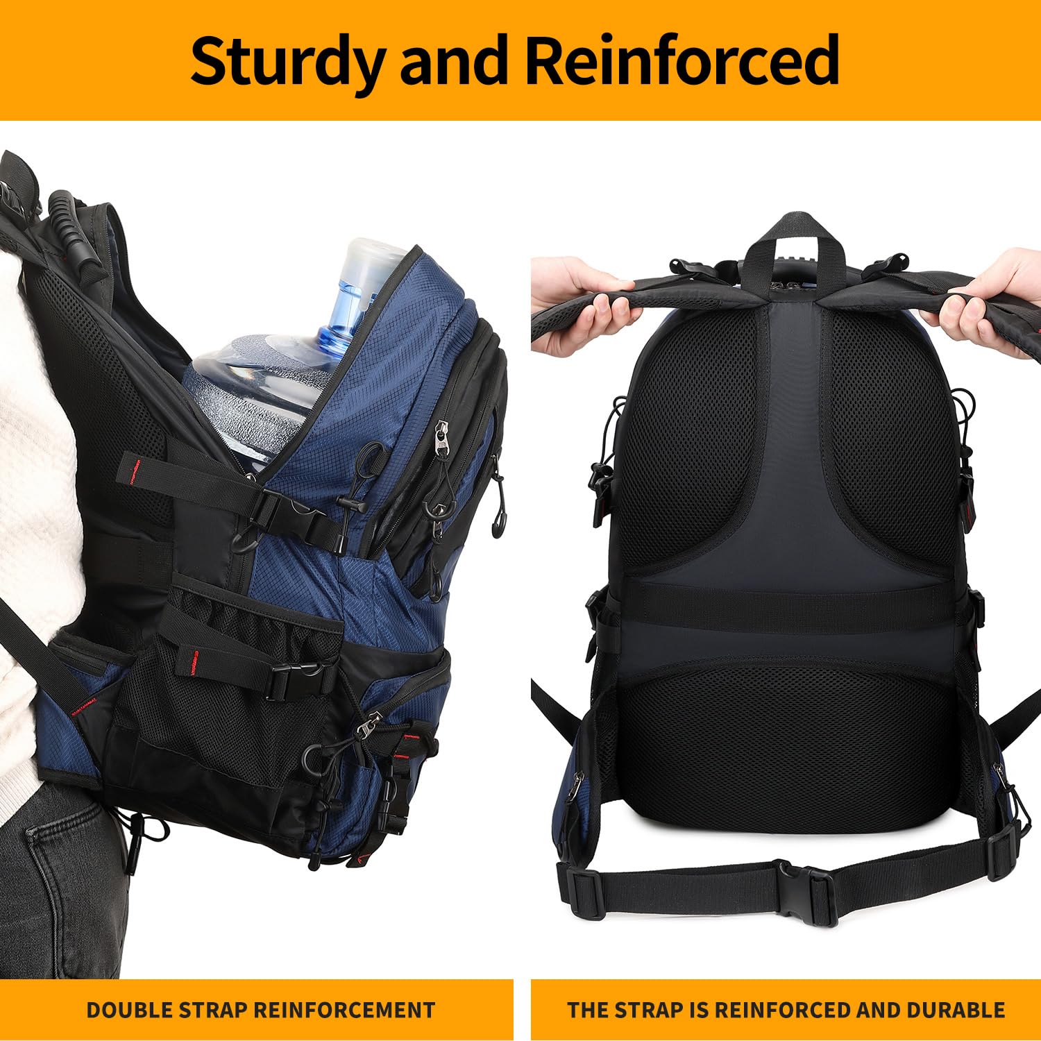 Nerlion 40L Lightweight Waterproof Hiking Backpack for Men & Women - Durable Outdoor Travel Backpack for Camping, Trekking & Day Trips (Blue) | Perfect for Hiking, Travel & Daily Commute