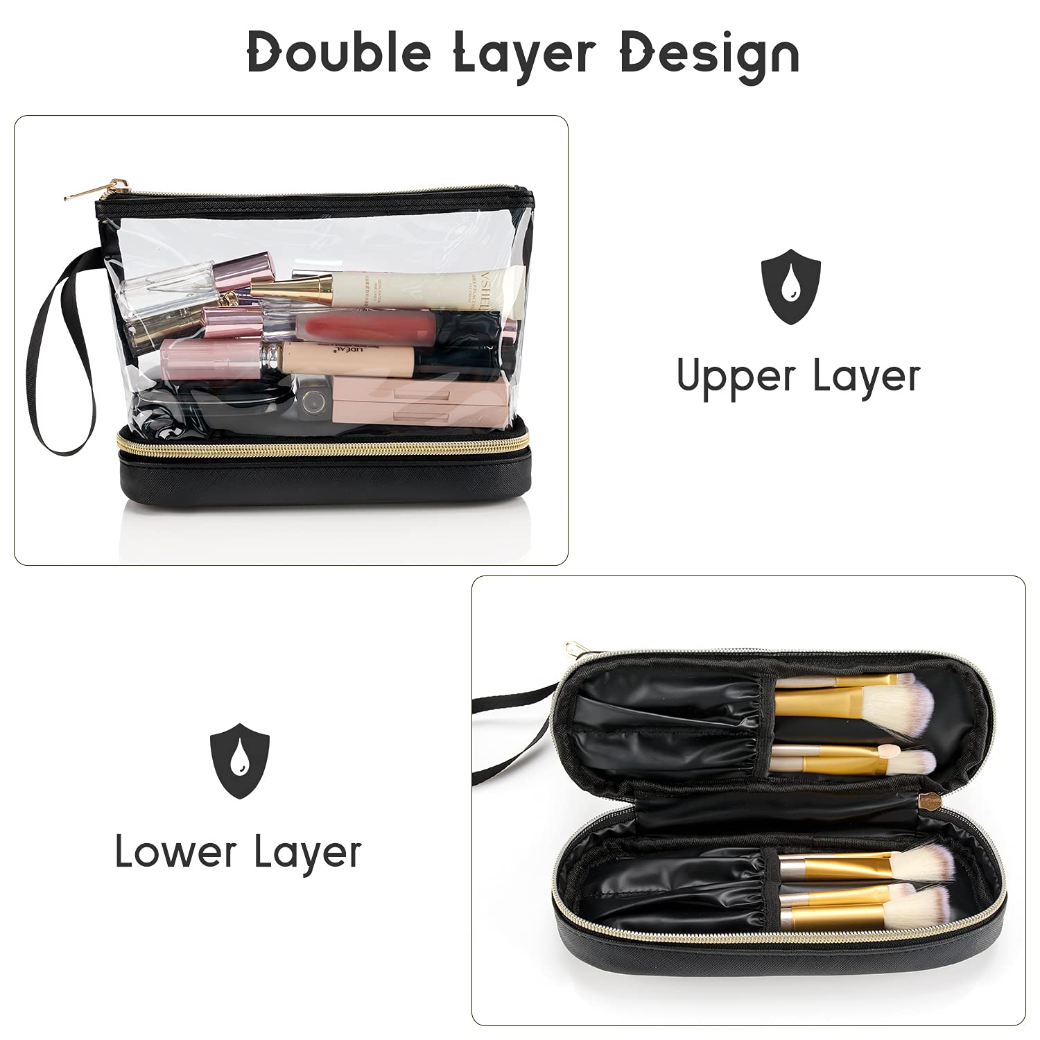Ethereal Travel Makeup Bag - Clear TSA Approved Cosmetic Organizer | Waterproof Toiletry Pouch for Women | Perfect for Air Travel, Gym & Daily Essentials Storage
