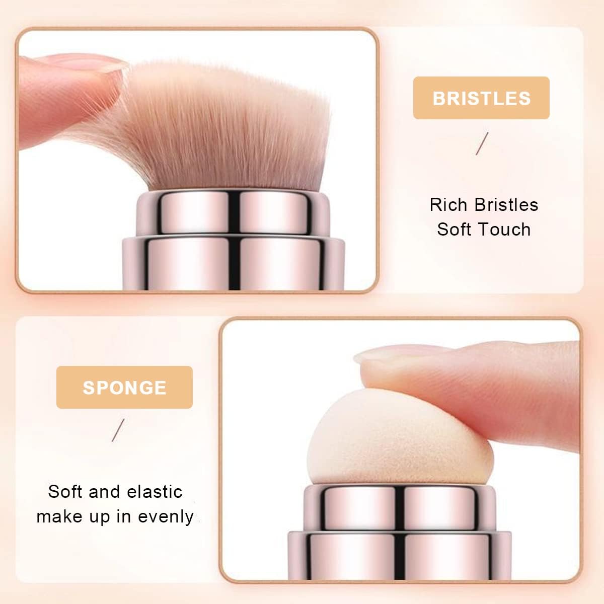 SKINPLUS 4-in-1 Travel Makeup Brush Set - Mini Portable Cosmetic Brush Kit with Foundation, Face, Lip & Concealer Brushes | Perfect for On-the-Go Makeup & Travel Essentials