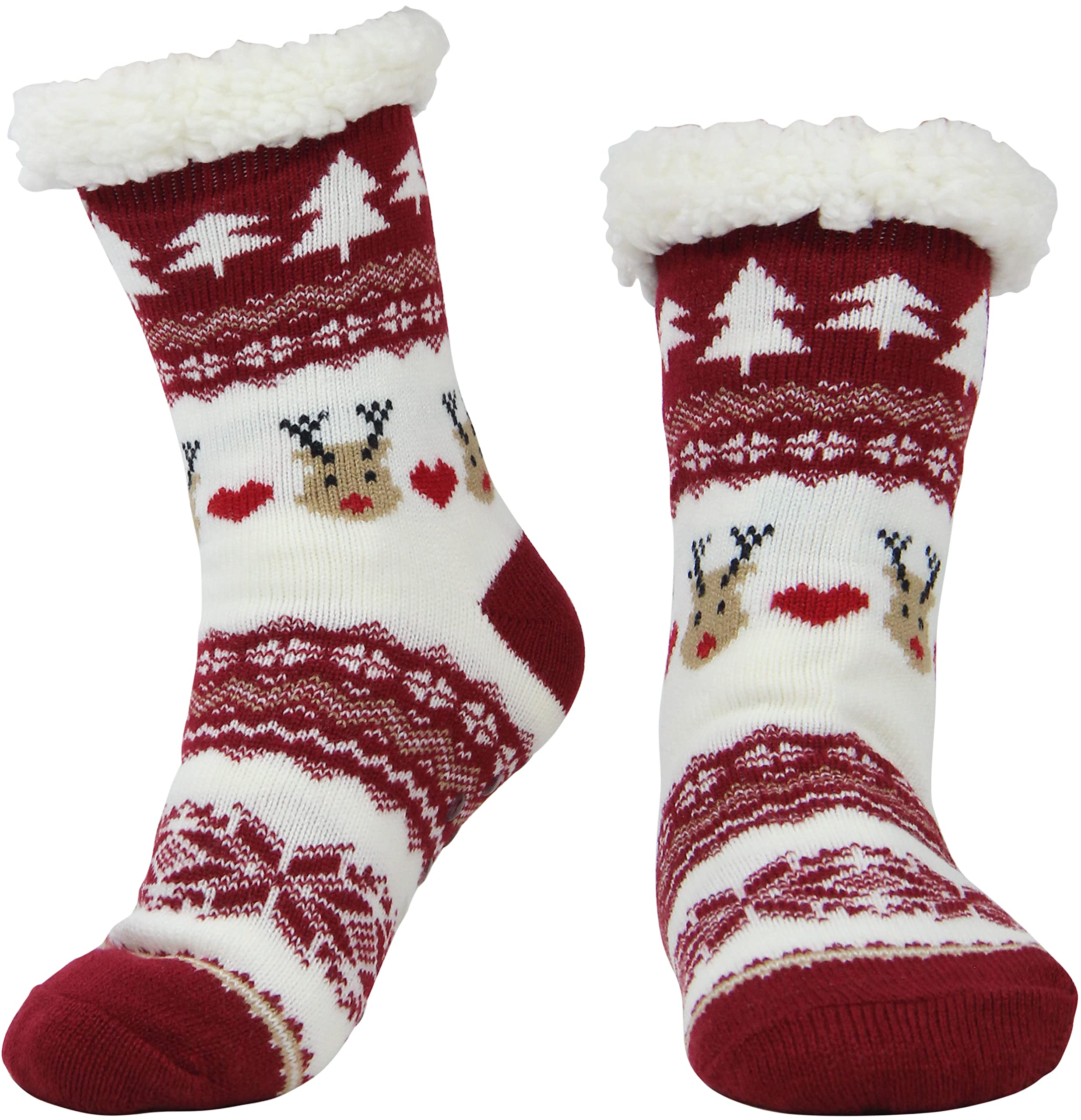 BenSorts Women's Non-Slip Winter Slipper Socks - Warm Fuzzy Gripper Socks for Indoor/Outdoor Use - Perfect Christmas Gifts for Her, Cozy Home & Office Wear