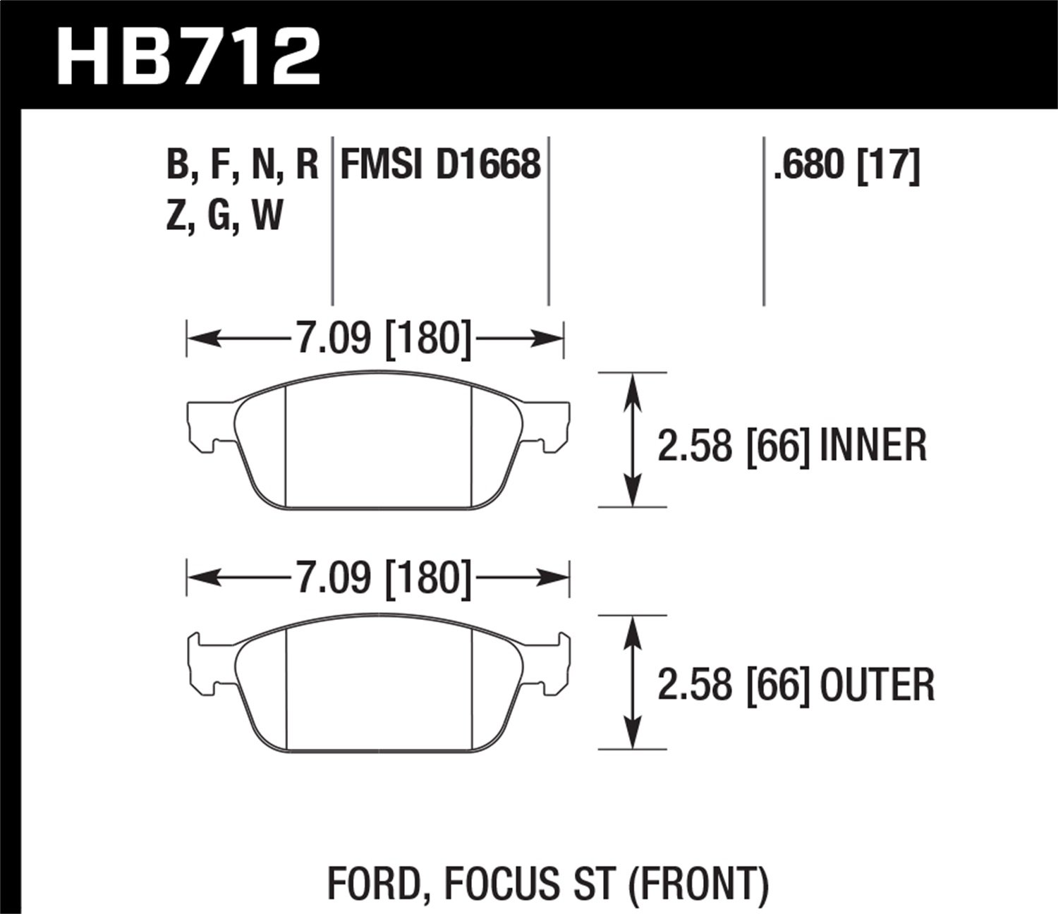 Hawk HB712Z680 Performance Brake Pads - Premium Ceramic Brake Pads for Smooth & Quiet Stopping - Perfect for Daily Commuting, Racing & Heavy-Duty Vehicles