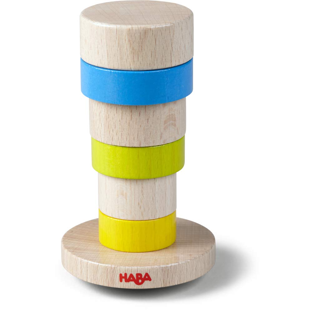 HABA Wobbly Tower Stacking Game - Wooden Block Balancing Game for Kids Ages 3+ | Fun Family Party & Preschool Learning Activity
