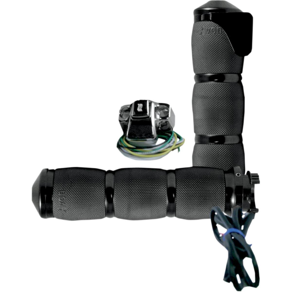 Avon Grips MT-AIR-90-A-B-H Motorcycle Handlebar Grips - Black - Non-Slip Comfort for Harley, Honda, Yamaha & More - Perfect for Long Rides & Off-Road Adventures