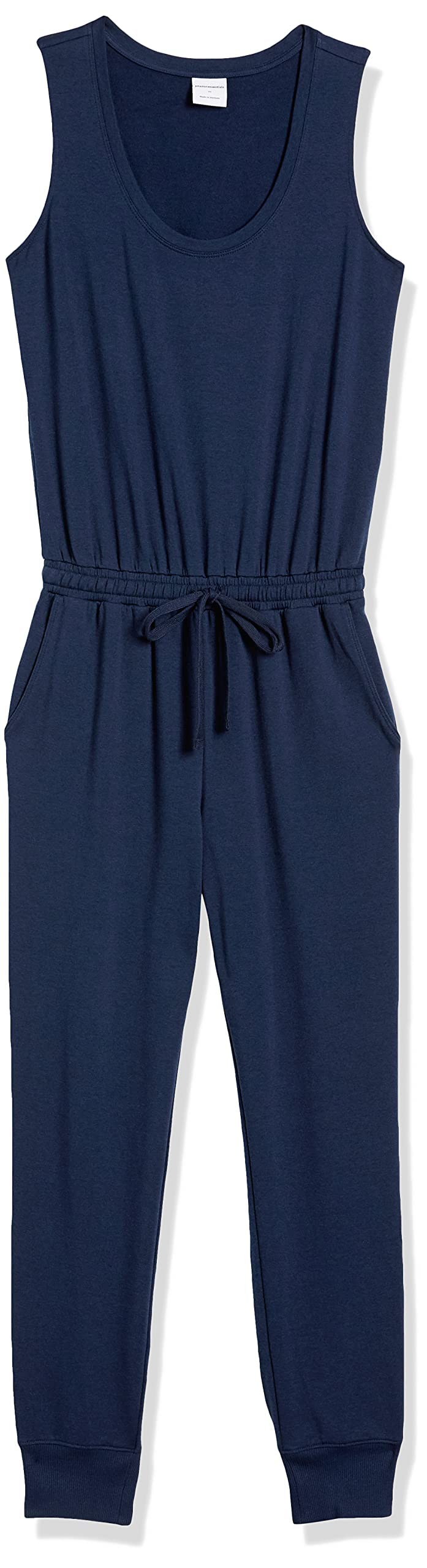 Amazon Essentials Women's Studio Terry Jumpsuit - Plus Size Casual Romper with Pockets | Perfect for Lounging, Yoga & Travel Comfort Wear