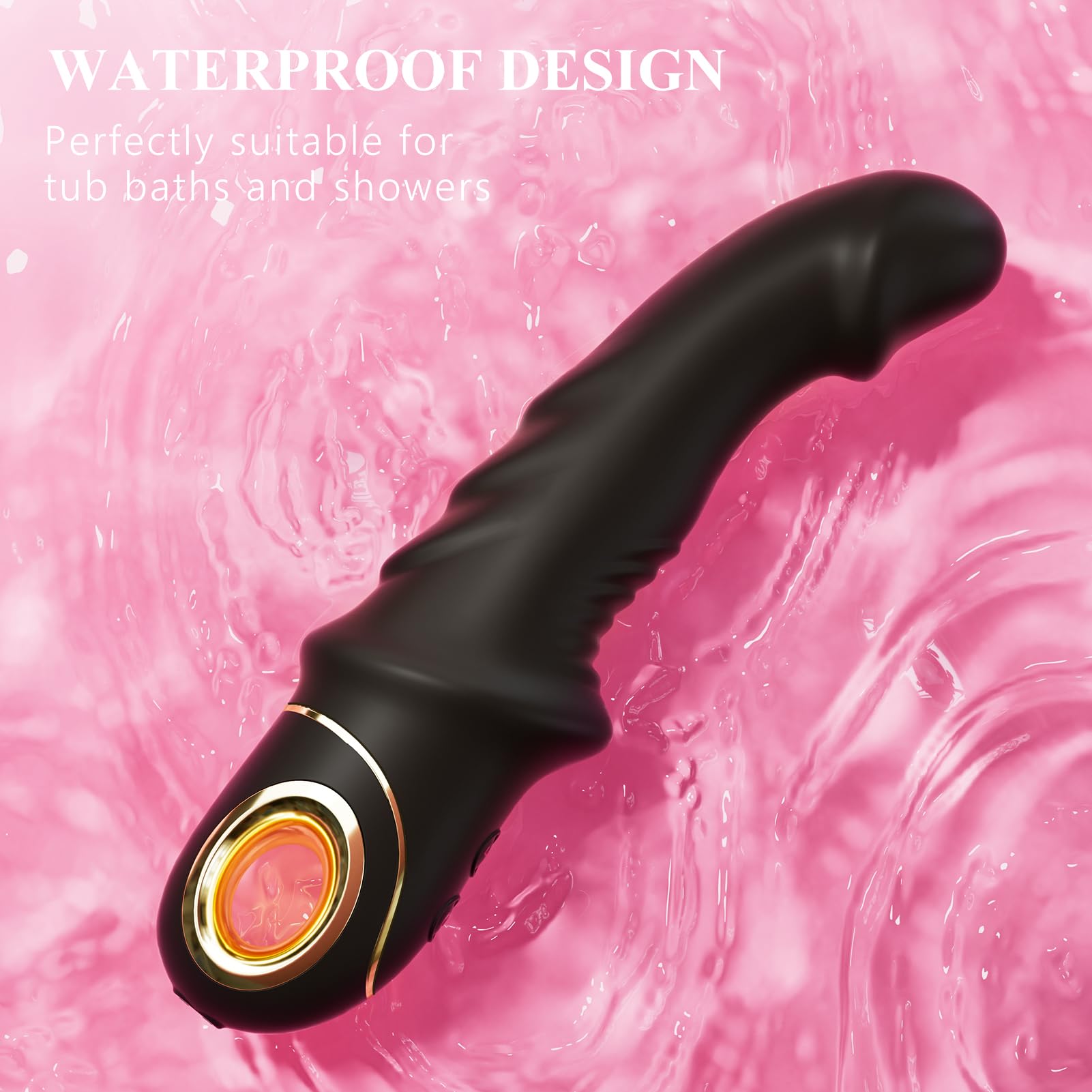 9 Inch G Spot Vibrator for Women - 9 Powerful Vibration Modes, Ultra Quiet Black Dildo with Raised Ridges for Clitoral & Anal Stimulation | Perfect for Solo Play, Couples & Sensual Exploration