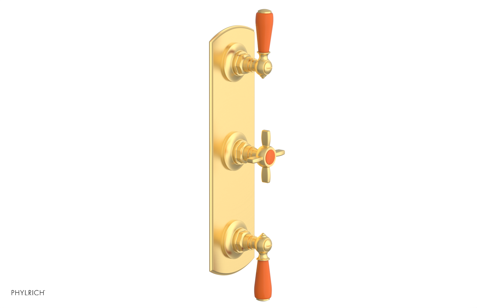 Jamestown Thermostatic Shower Valve with Dual Volume Control - Orange Accent Trim - Perfect for Modern Bathroom Renovations & Spa-Like Shower Experiences