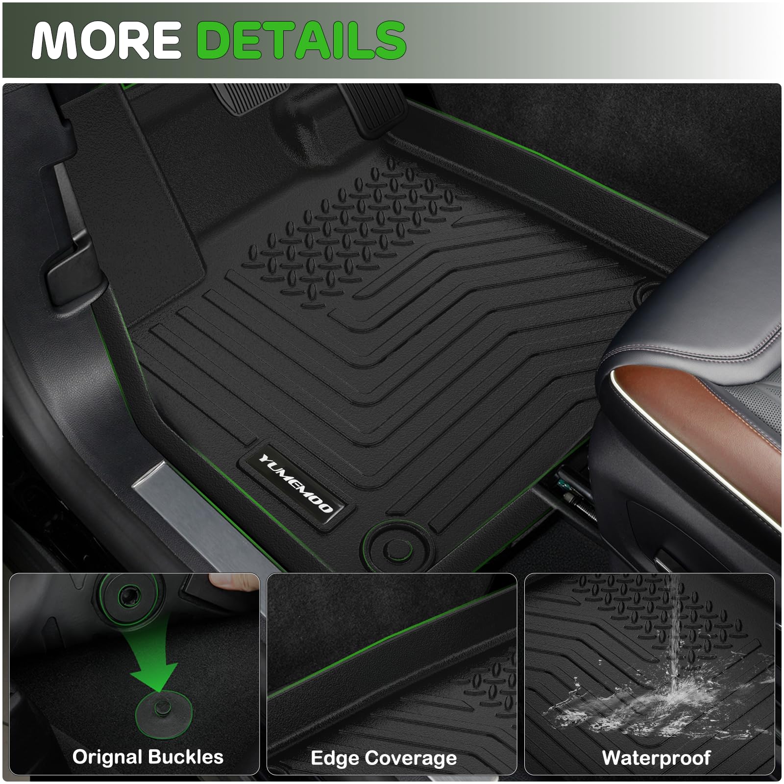 2024-2025 Chevrolet Trax All-Weather Floor Mats Set - Premium TPE Rubber Trunk Liner & Backrest Mat - Anti-Slip Car Accessories for Chevy Trax - Perfect for Road Trips, Camping & Daily Commute