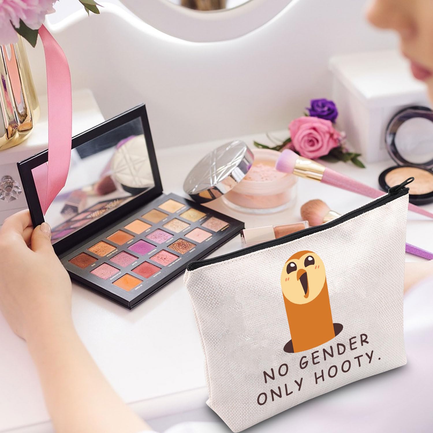 TOH Merch Owl Inspired Makeup Bag - Hooty Themed Cosmetic Pouch for Anime & TV Show Fans | Perfect Gift for Owl Lovers, Travel & Daily Makeup Storage