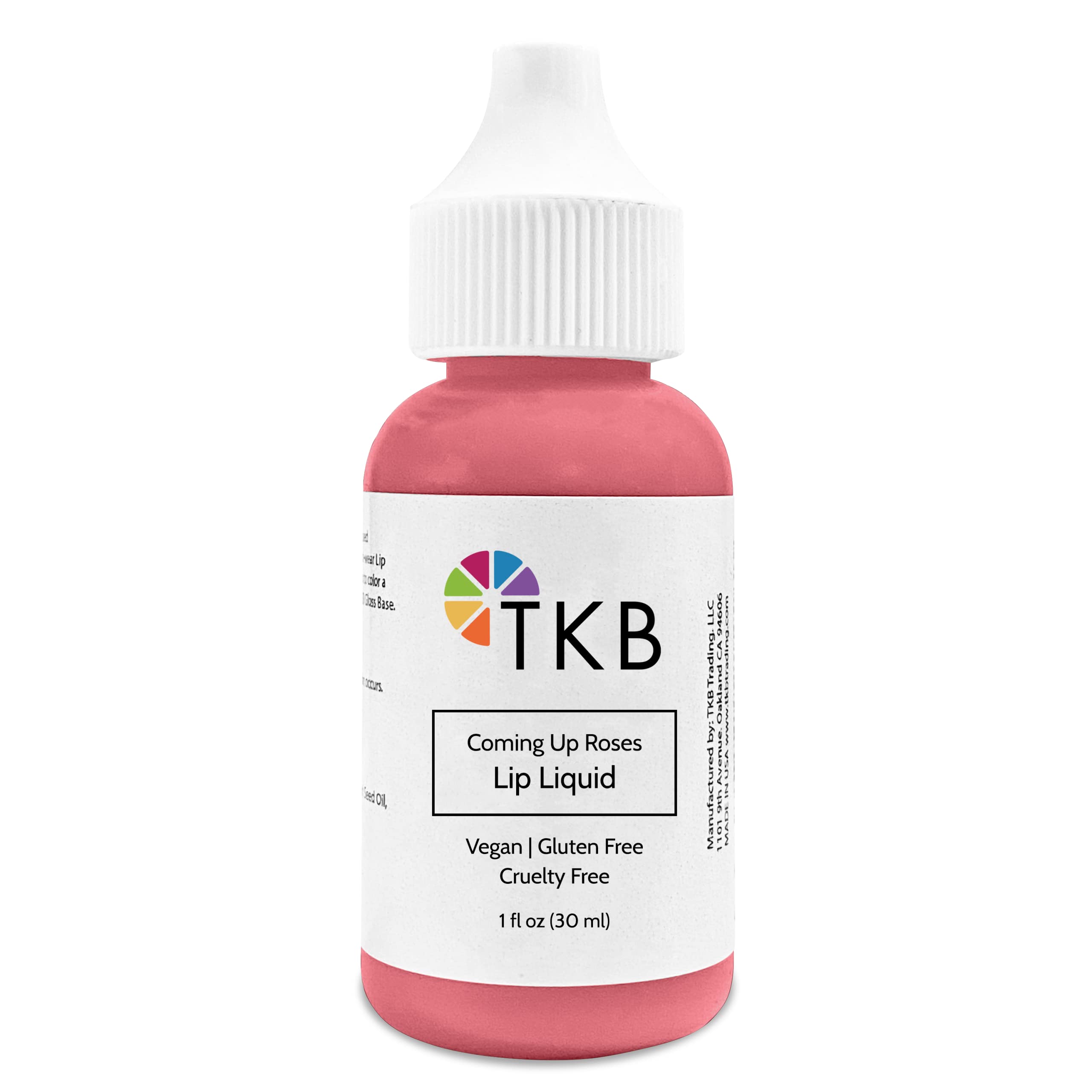 TKB Liquid Lip Color - 1 fl oz (30ml) Pigmented Lip Gloss Base for DIY Lipstick & Lip Gloss | Made in USA | Coming Up Roses Shade | Perfect for Makeup Artists & DIY Beauty Enthusiasts