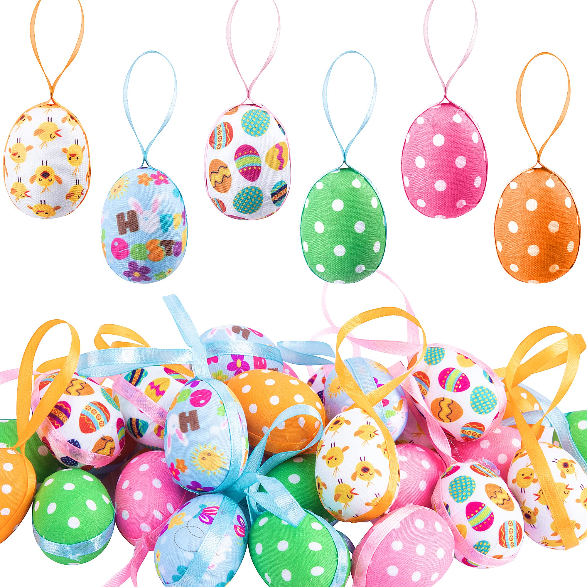 30PCS Large Easter Hanging Eggs with Dots - Colorful Foam Easter Decorations for Easter Tree, Spring Party & Home Decor - Perfect for Easter Celebrations, DIY Crafts and Seasonal Home Styling