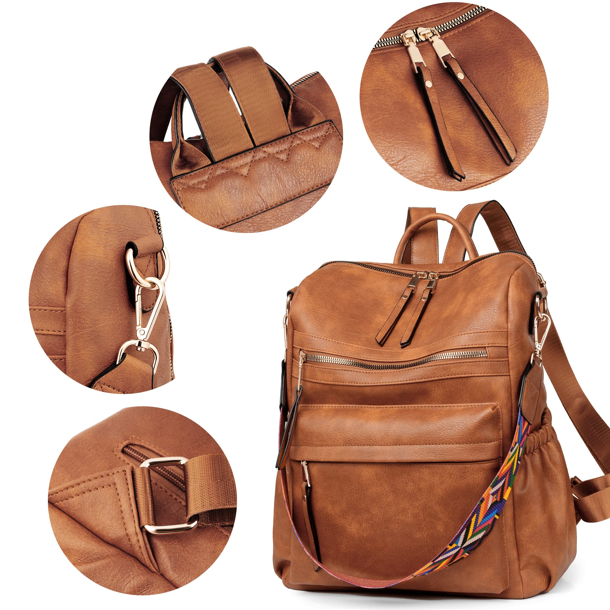 Dora & Liz Women's Leather Backpack Purse - Stylish Travel Shoulder Bag for Ladies, Fashion Designer Handbag (Perfect for Work, College, Commuting & Weekend Getaways)
