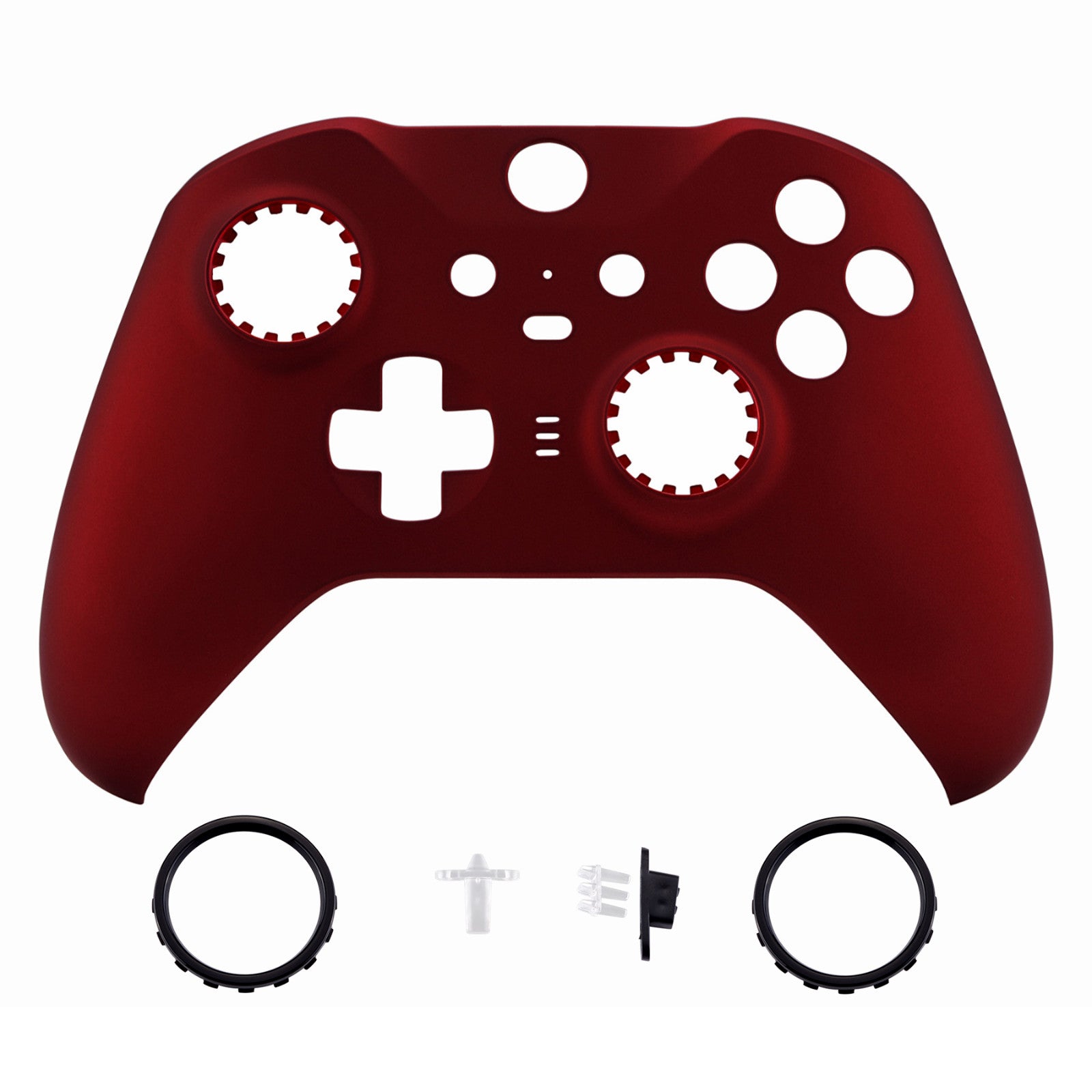 eXtremeRate Replacement Front Housing Shell Case with Accent Rings for Xbox One Elite Series 2 & Elite 2 Core Controller (Model 1797) - Scarlet Red | Custom Gaming Accessory for Enhanced Performance & Style | Perfect for Competitive Gaming & Controller Customization