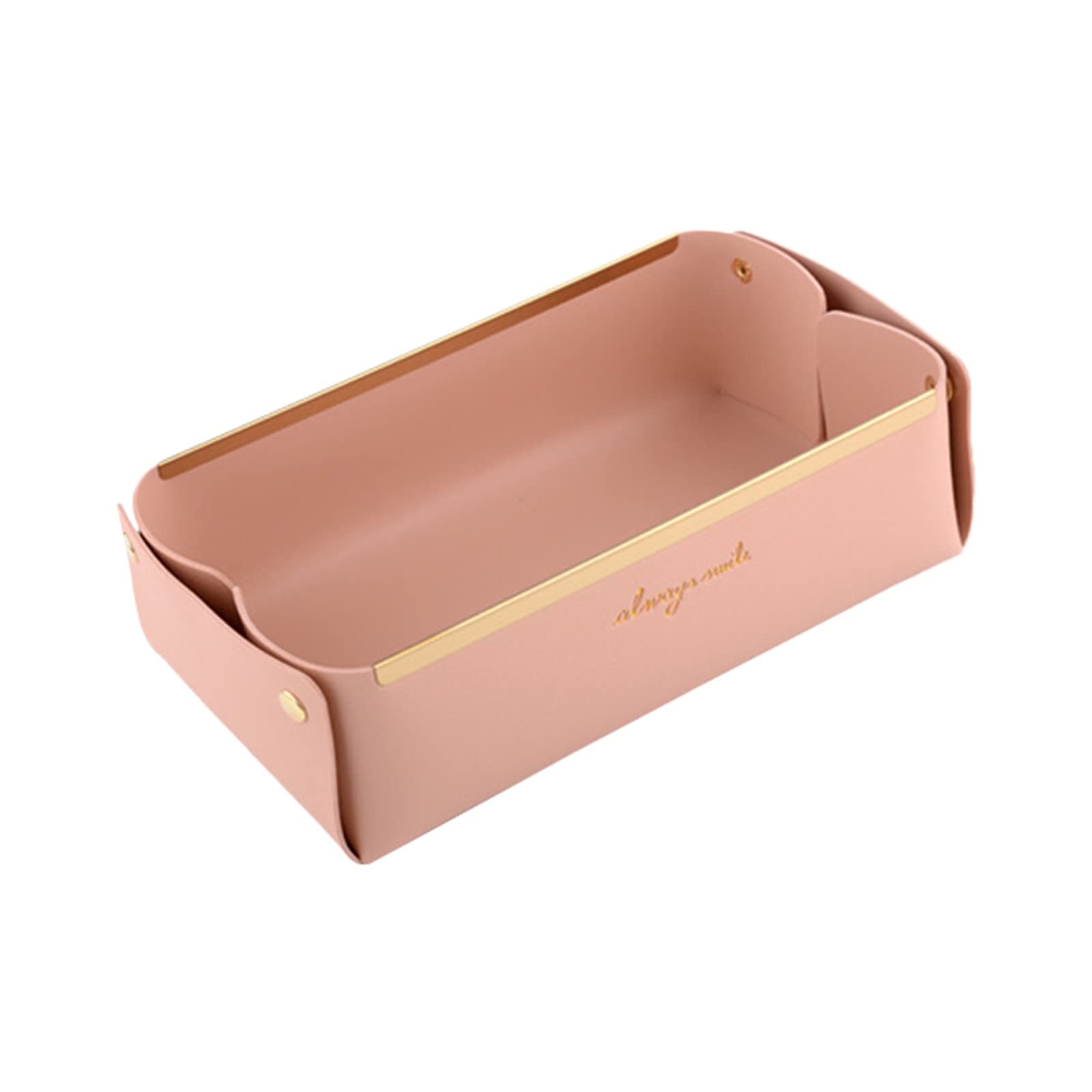 Foldable Leather Desktop Storage Box with Handle & Wheels - Organizer for Cosmetics, Snacks, Office Supplies & Home Sundries - Perfect for Bedroom, Office & Travel Organization