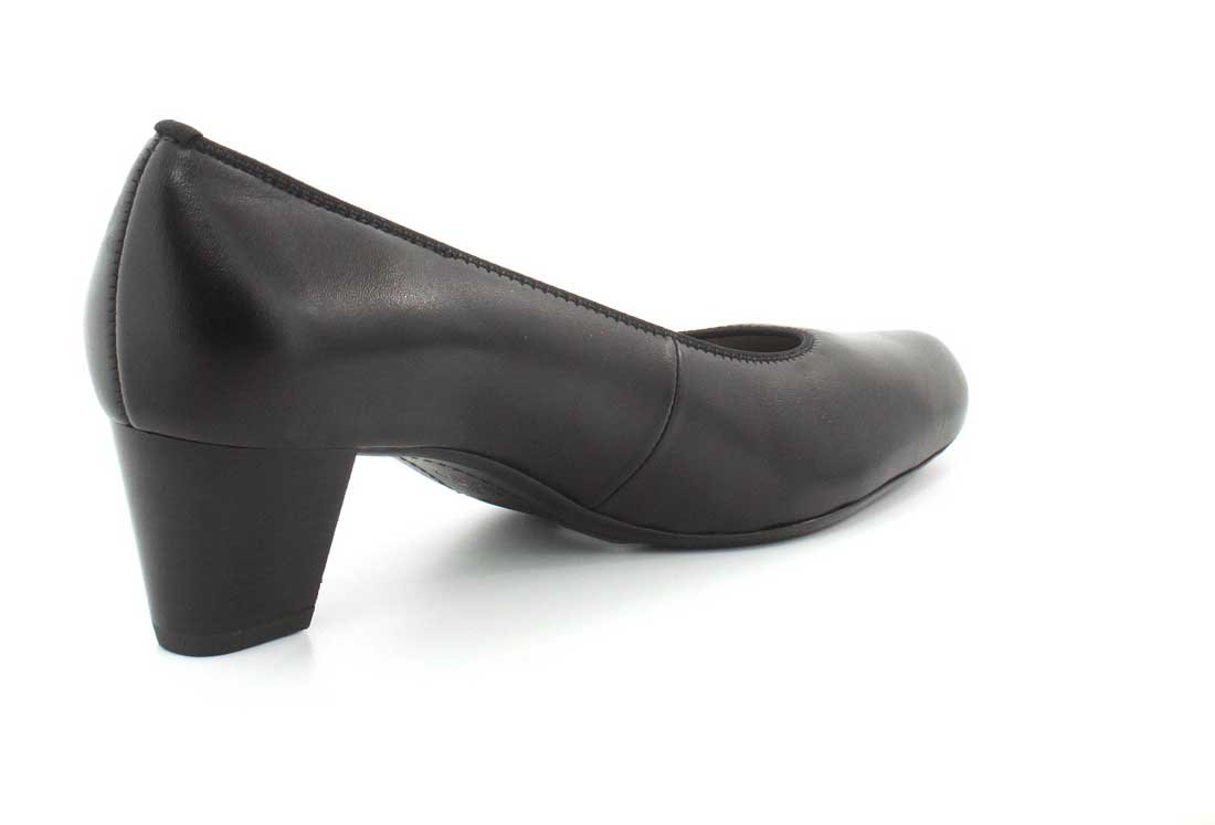 ARA Women's Leather Pumps - Black Wide Width Size 4.5 EU (US 7.5) - Comfortable Office Work Shoes for Professional Women