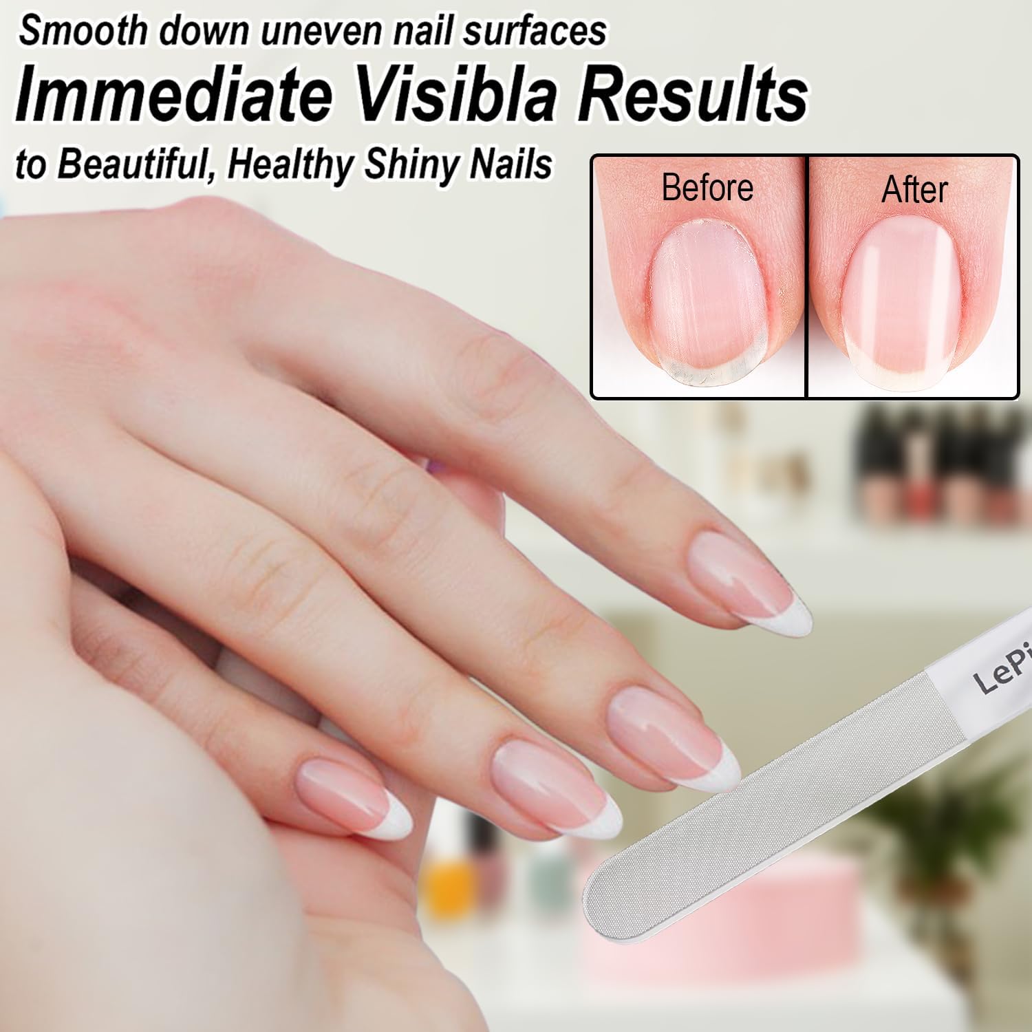 Premium Diamond Nail File & Crystal Nail Shiner Set - Stainless Steel Nail File with Nano Glass Buffer, Metal Sapphire File & Nail Polisher - Professional Manicure Pedicure Kit for Salon, Home & Travel - Perfect for DIY Nail Care, Gifts & On-the-Go Beauty