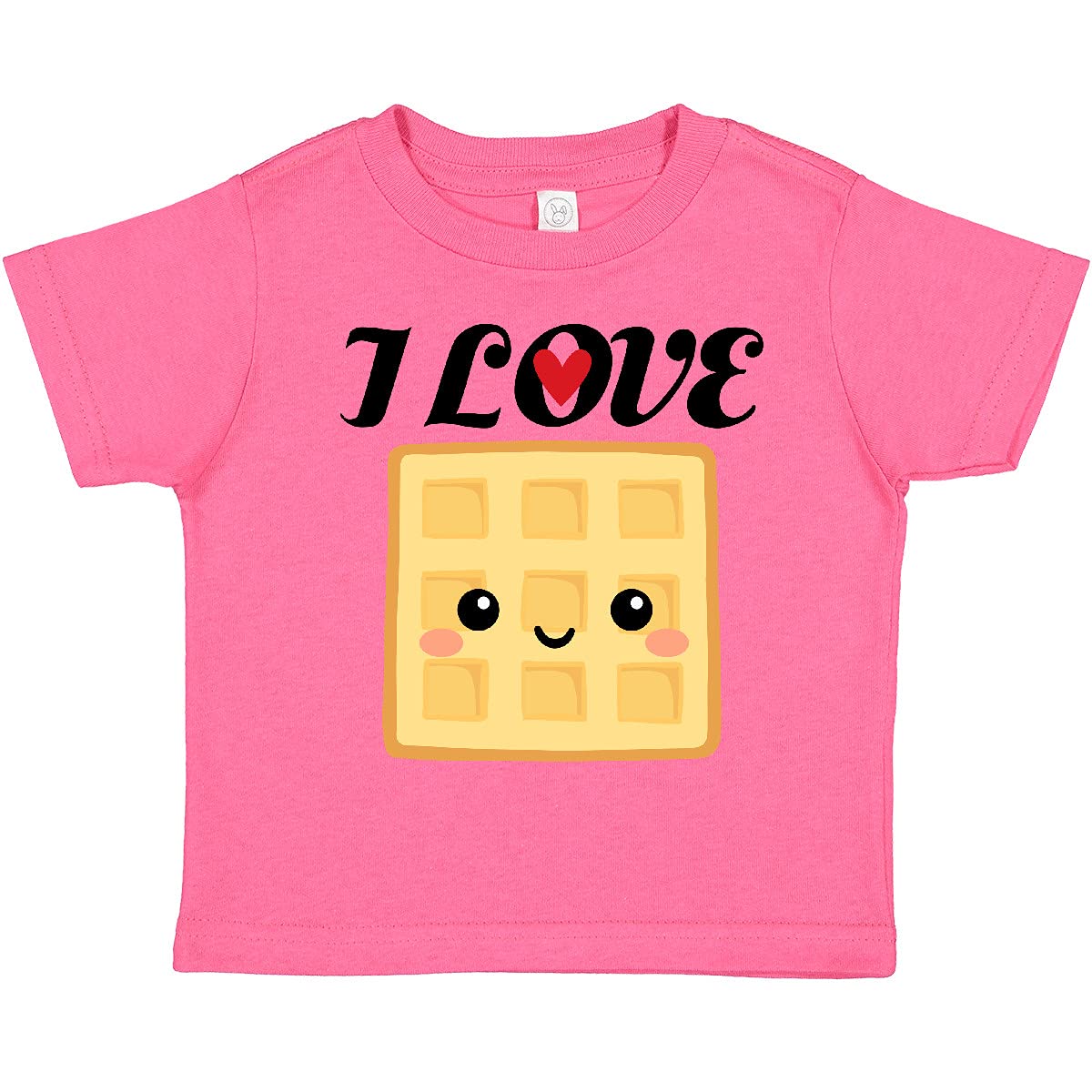 Inktastic Waffle Lover I Love Waffles Toddler T-Shirt - Cute Breakfast Themed Cotton Tee for Kids & Toddlers - Perfect for Family Brunch, Weekend Outfits & Playdates